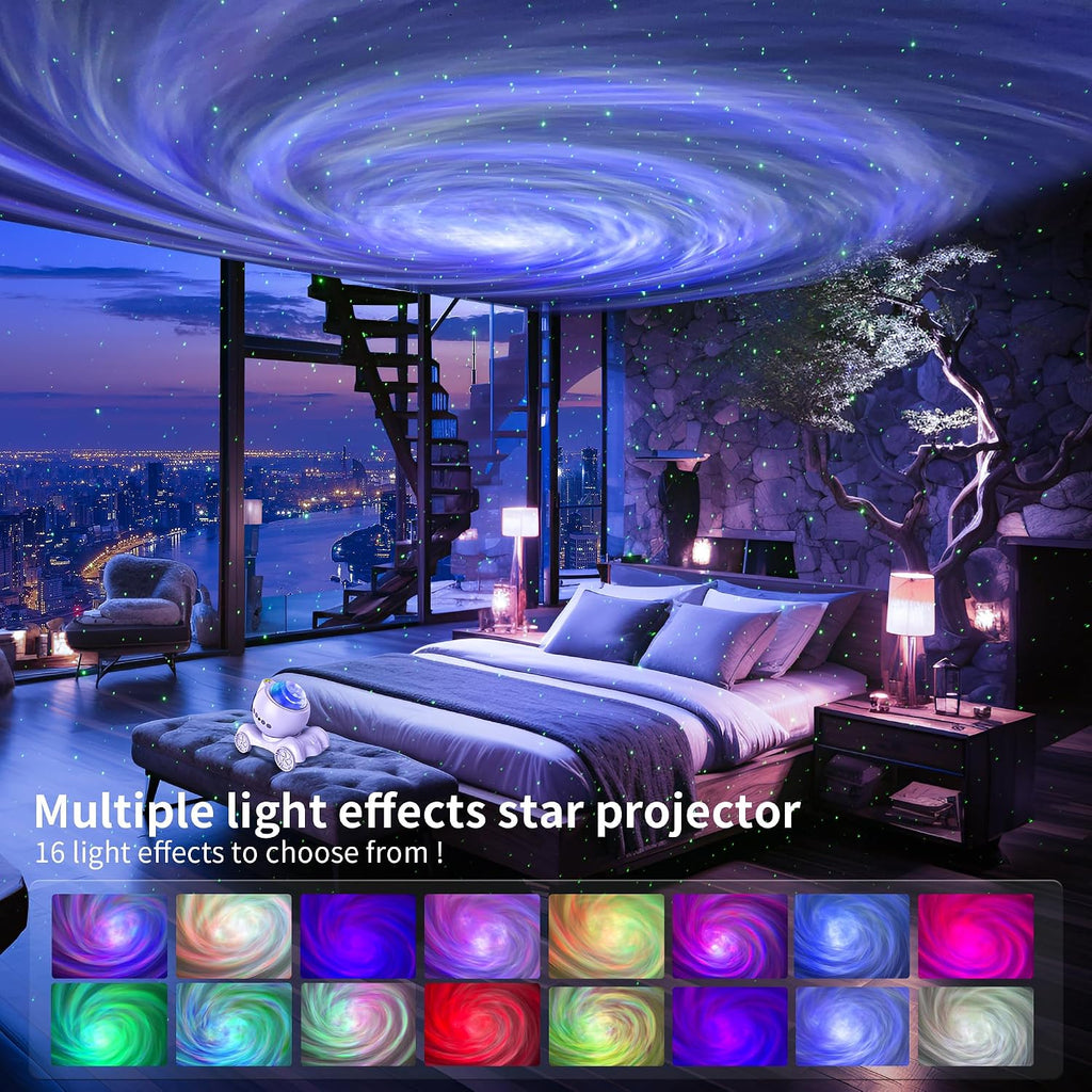 ENOKIK Galaxy Projector, Star Aurora Projector Built-in Bluetooth Speaker, Night Light for Kids Adults, White Noise Light for Home…