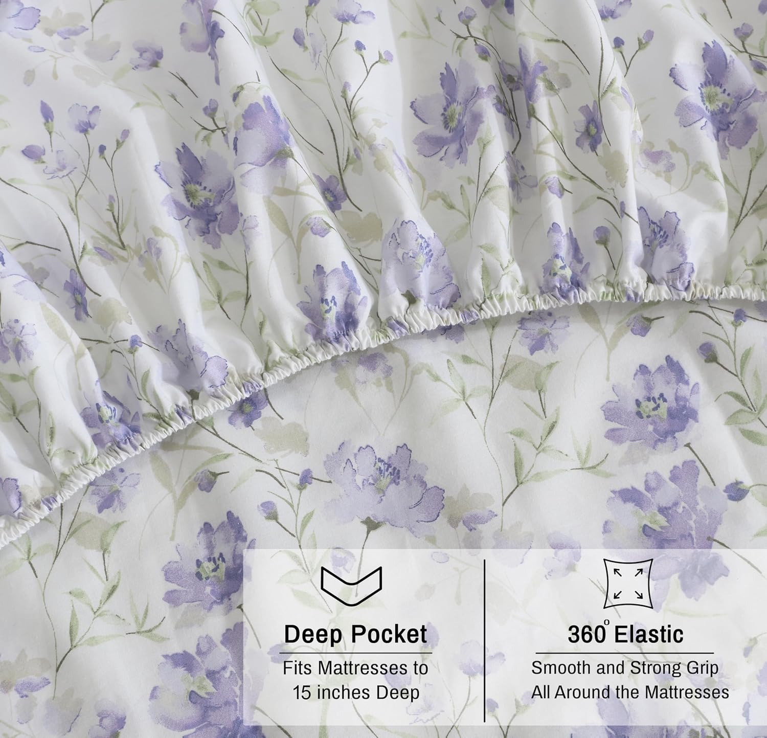Ruvanti 100% Cotton Organic Percale Sheets Full Size – Crisp Cooling Bed Sheets for Hot Sleepers, Deep Pocket 15”, Soft Peach Finish, Breat…