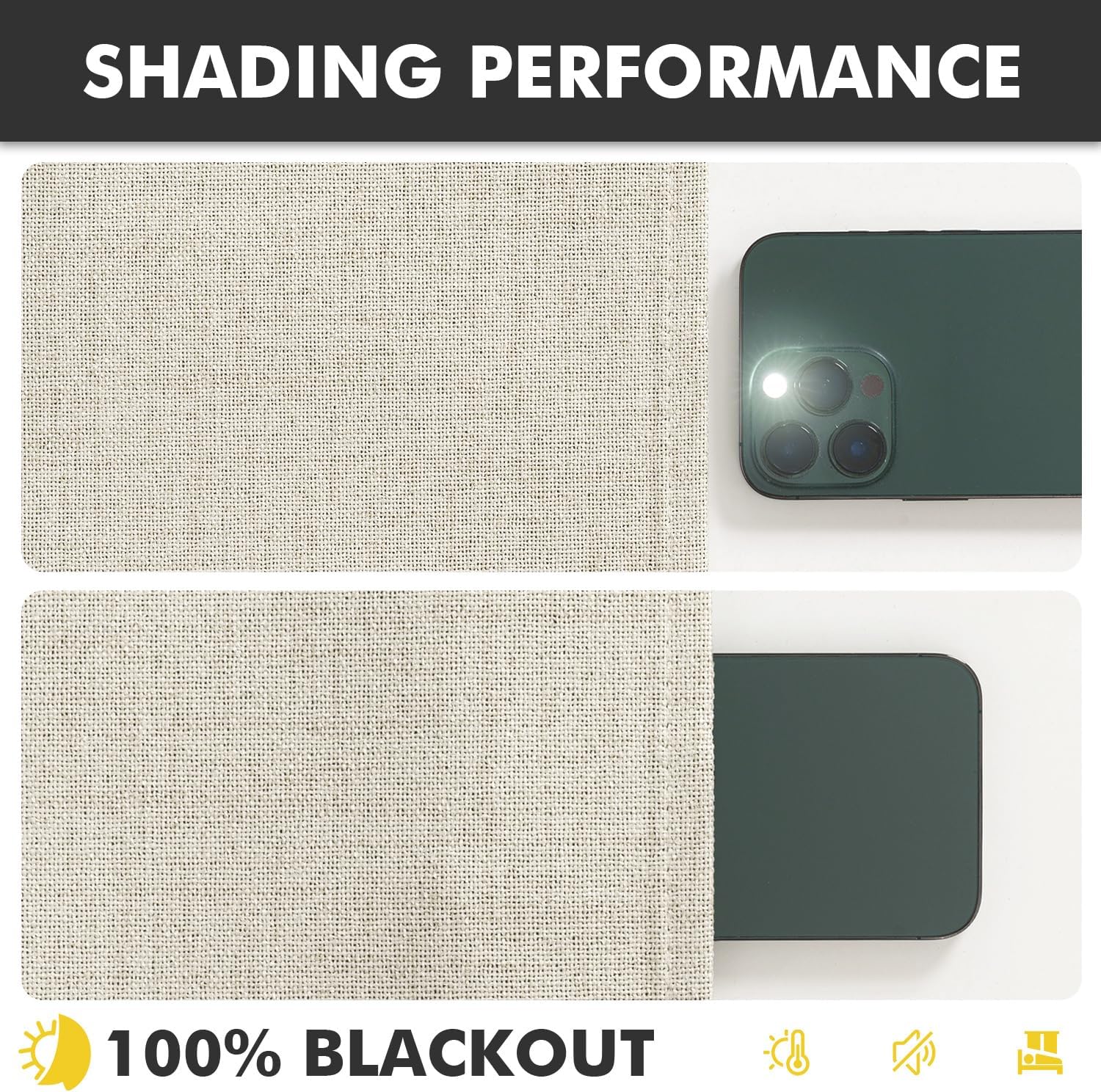 Miulee 100% Blackout Linen Curtains for Bedroom, Linen Beige Solid Luxury Decor Thermal Insulation Room Darkening Drapes for Living Room Nu…