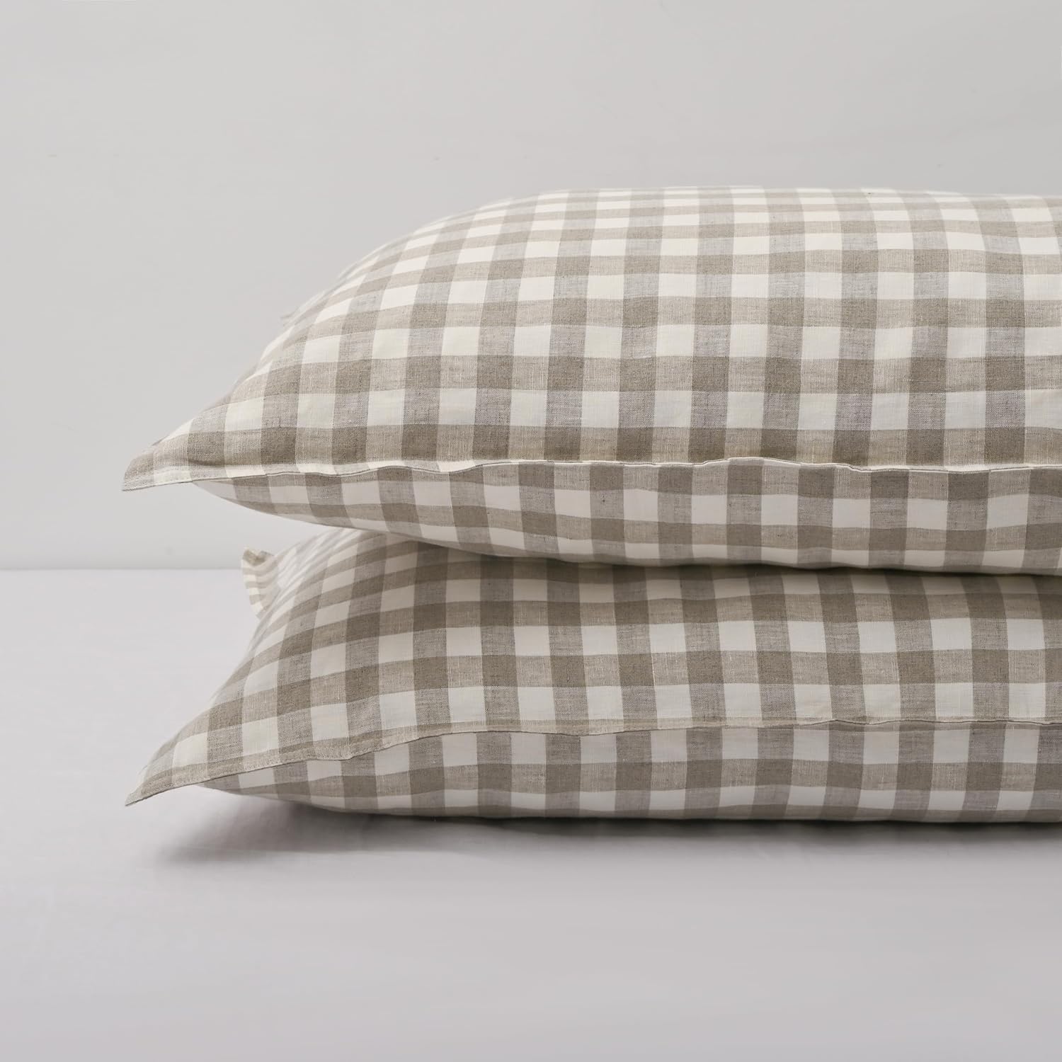 Chuffed 100% French Linen Pillow Cases King Size Set of 2, Stone Washed Flax Pillow Covers with Zipper Closure - Breathable & Cooling for H…