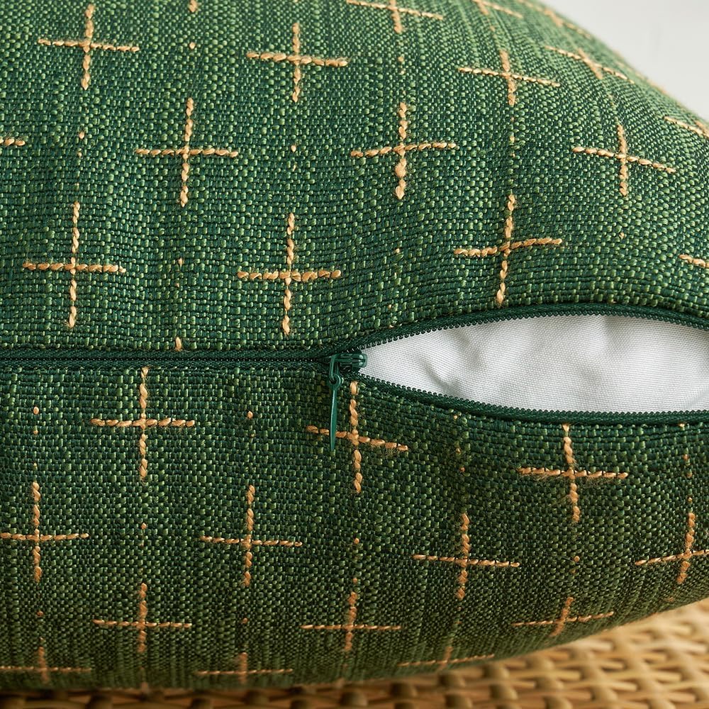 MIULEE Pack of 2 Christmas Decorative Burlap Linen Throw Pillow Covers Modern Farmhouse Pillowcase Rustic Woven Textured Cushion Cover…