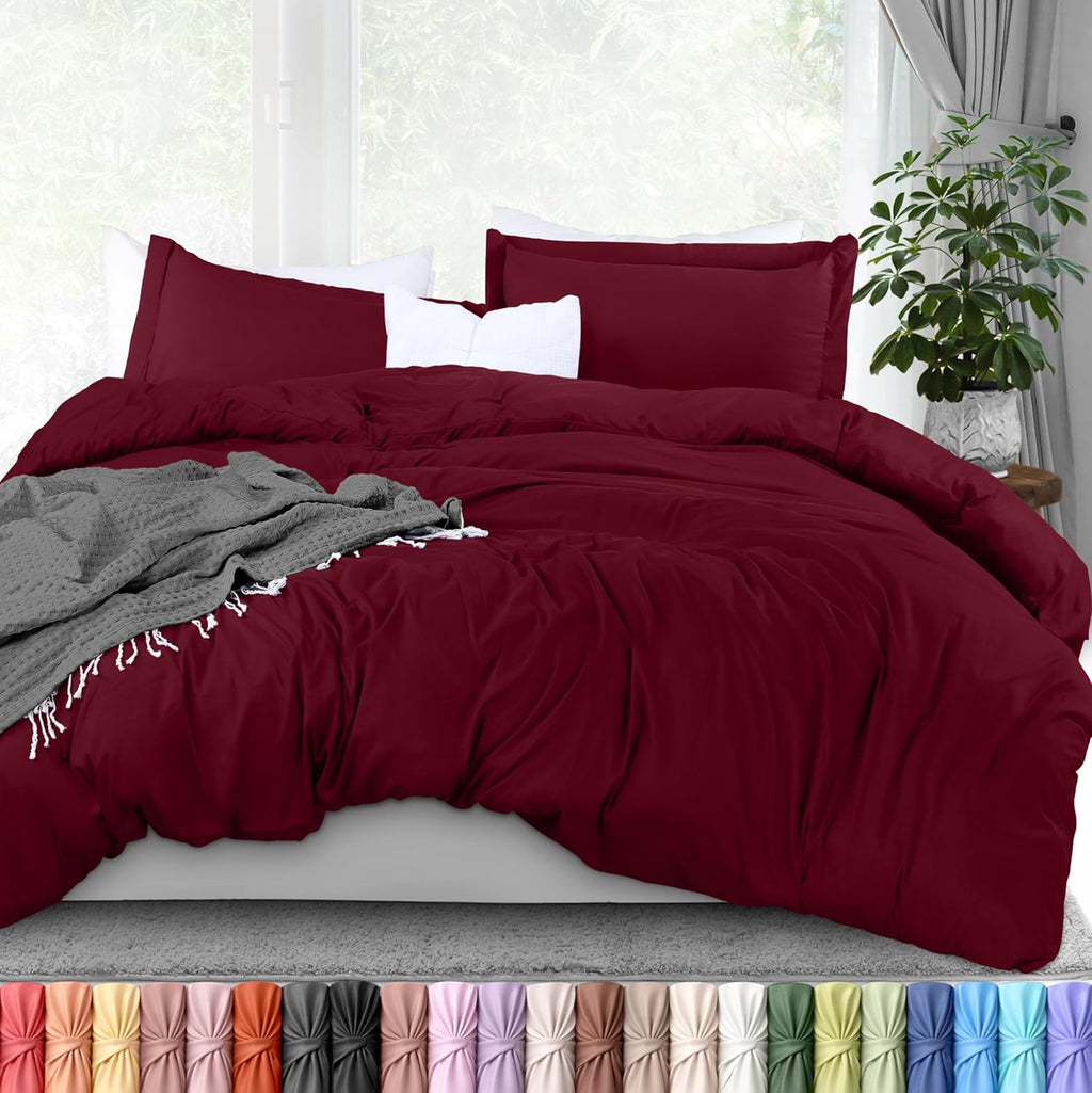 Utopia Bedding Duvet Cover Queen Size - 3 Piece with Zipper Closure - 1 Comforter Cover 90X90 Inches & 2 Pillow Shams 20X26 Inches…