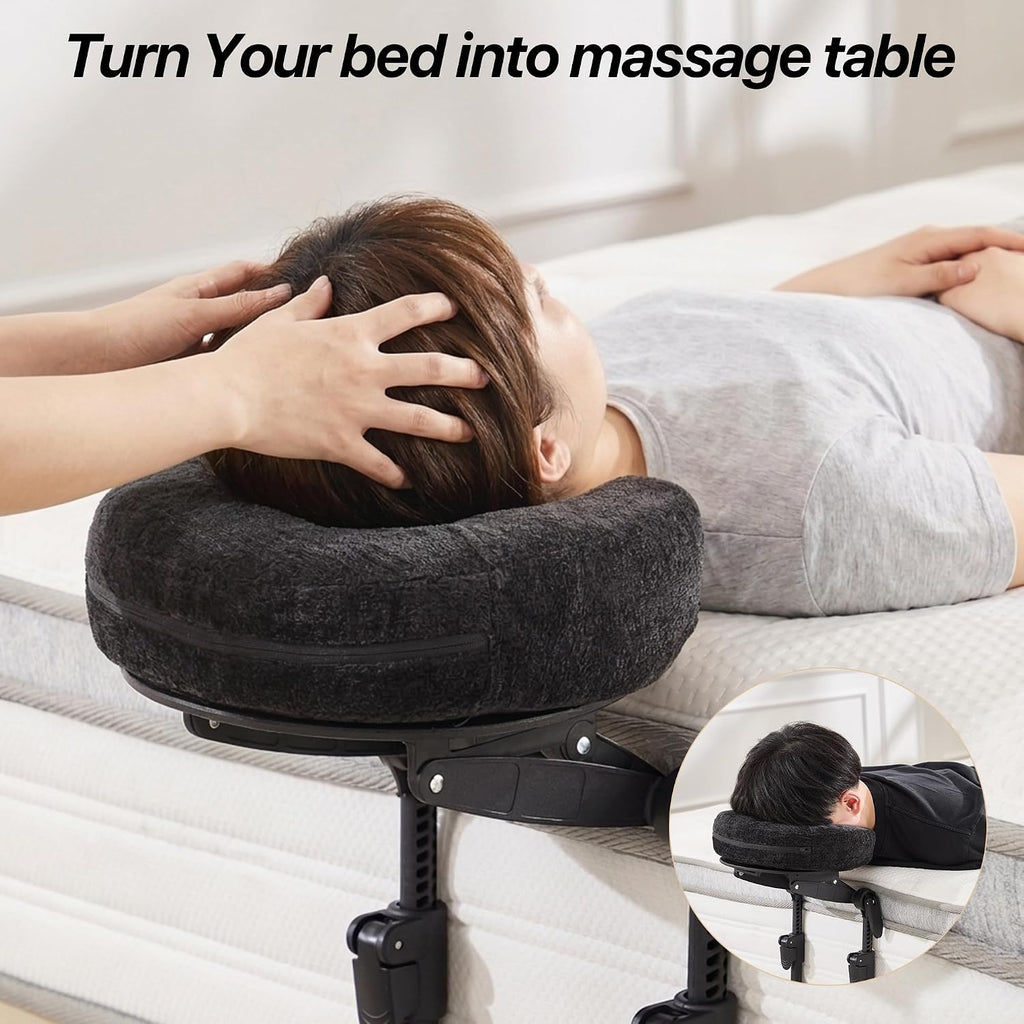 KCC Adjustable Massage Face Cradle for Bed, Home Massage Kit for Sleeping Mattress, Portable Massage headrest with Memory Foam Pillow…