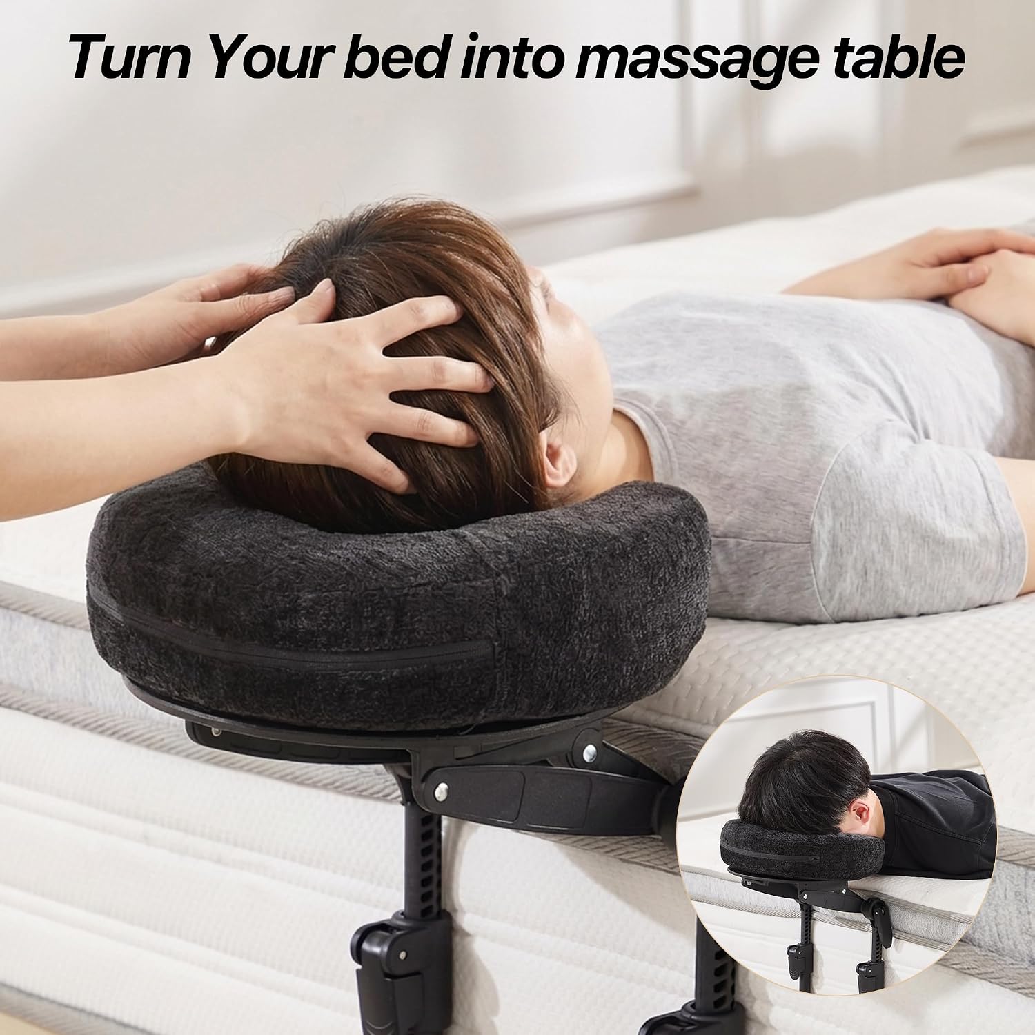 KCC Adjustable Massage Face Cradle for Bed, Home Massage Kit for Sleeping Mattress, Portable Massage headrest with Memory Foam Pillow…
