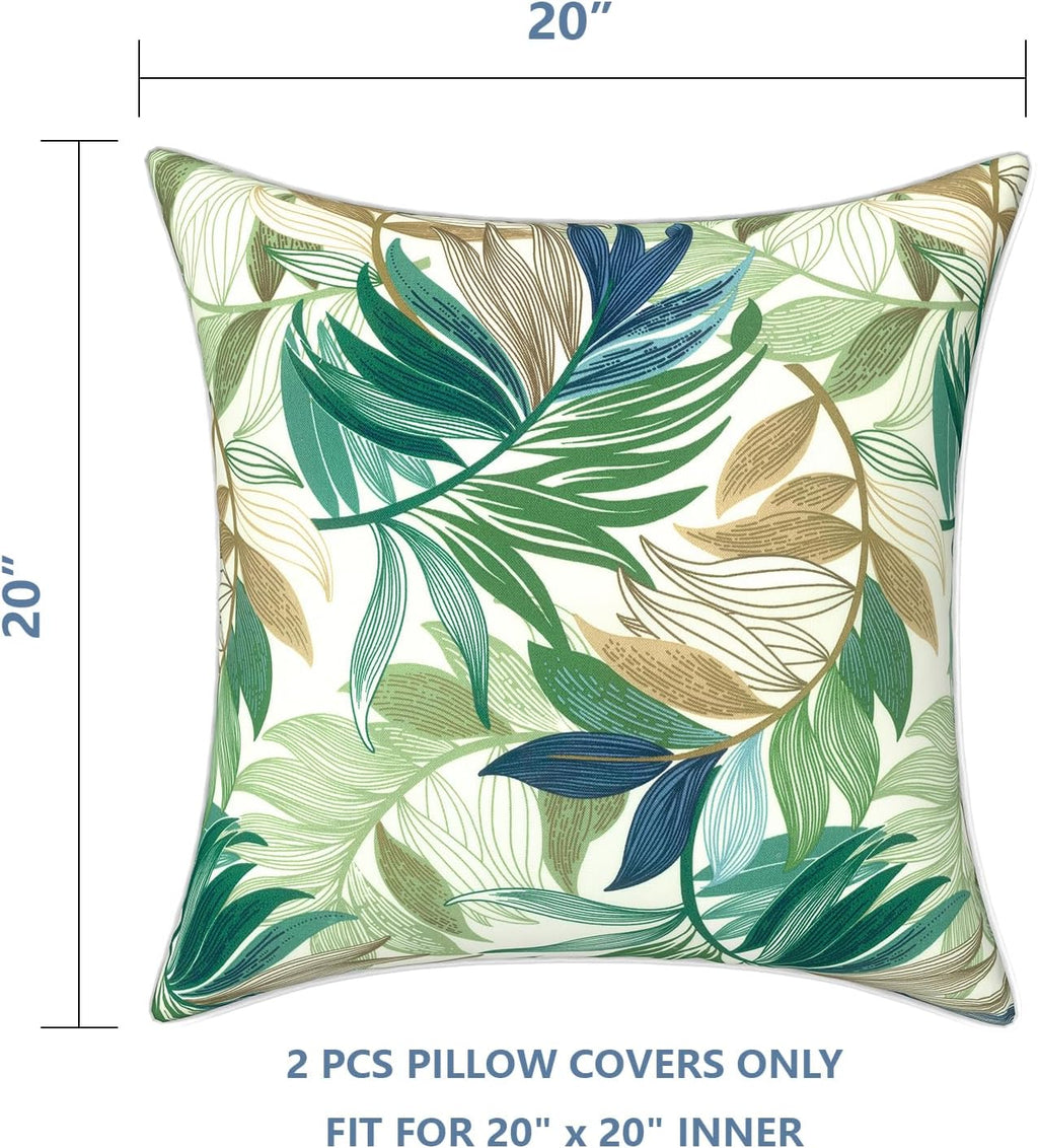 LVTXIII Outdoor/Indoor Pillow Covers, Patio Fade Resistant Throw Pillow Covers ONLY, Waterproof Farmhouse Accent Cushion Cases for Sofa…