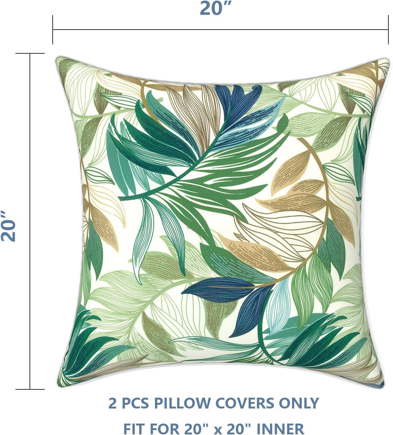 LVTXIII Outdoor/Indoor Pillow Covers, Patio Fade Resistant Throw Pillow Covers ONLY, Waterproof Farmhouse Accent Cushion Cases for Sofa…
