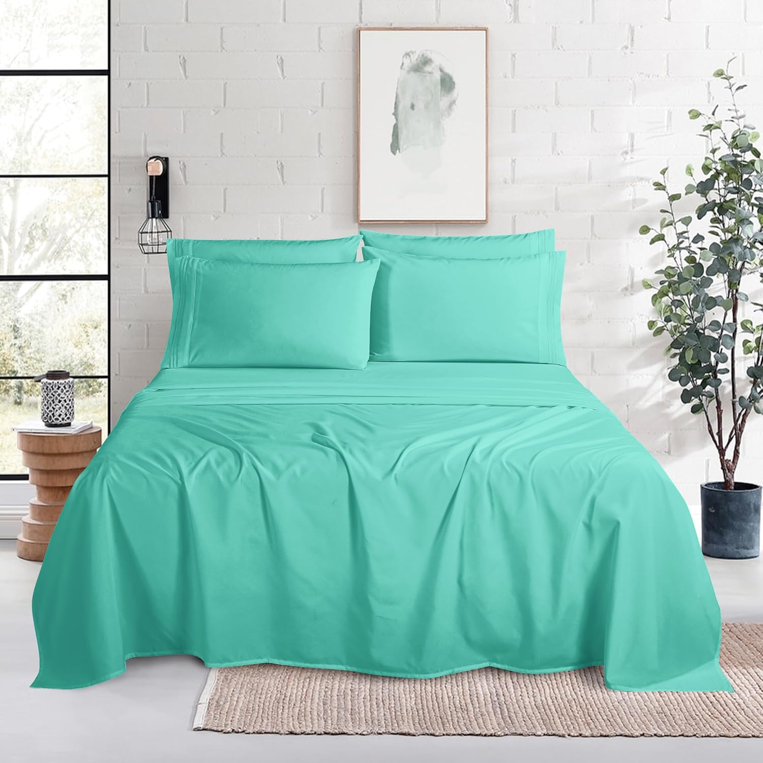 MocassiLuxuryBedding Mocassi Luxury 6-Piece Sheet Set, Ultra Soft 1800 Hotel Quality Microfiber Sheet Set, Fits Mattresses Up to 18 to 24 I…