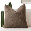 Foindtower Decorative Textured Boucle Throw Pillow Covers Accent Solid Pillow Cases Neutral Soft Cozy Couch Cushion Case for Chair Sofa…