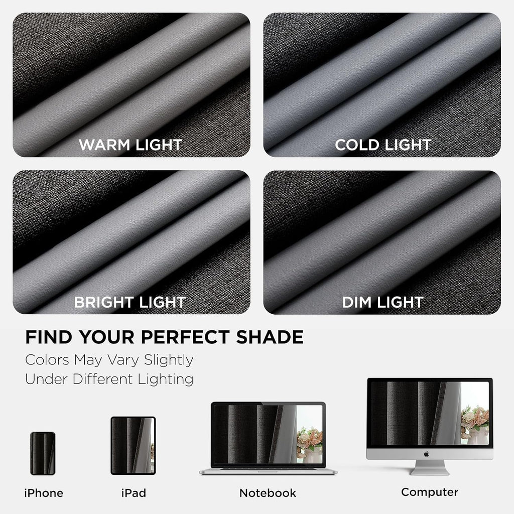 Joydeco Blackout Curtains 90 Inches Long 2 Panels Burg, Room Darkening Curtains for Bedroom, 100% Black Out Textured Thermal Drapes Privacy…