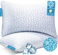 Qutool Cooling Pillow for Sleeping, CertiPUR-US Shredded Memory Foam King Pillows Set of 2, Cool Pillow for Hot Sleepers Adjustable Firm Pi…
