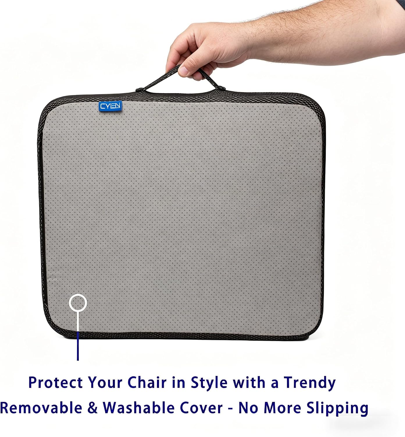 Cylen Ifoam Gel Infused Memory Foam Layer Wheelchair Cushion - Seat Cushion for Wheelchair-Office Chair, Kitchen Chair-Pressure Sore and Ta…