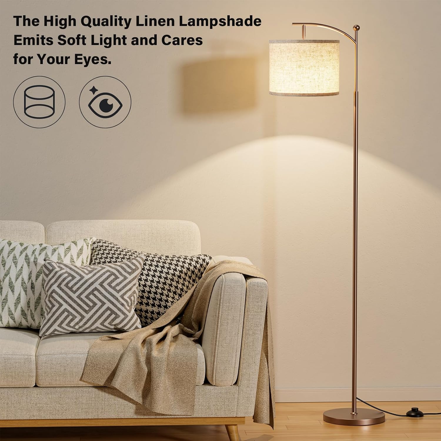 Ambimall 60" Floor Lamp with Remote Control and Stepless Dimmable Bulb, Colors Temperature & Brightness Adjustable, Modern Floor Lamps…