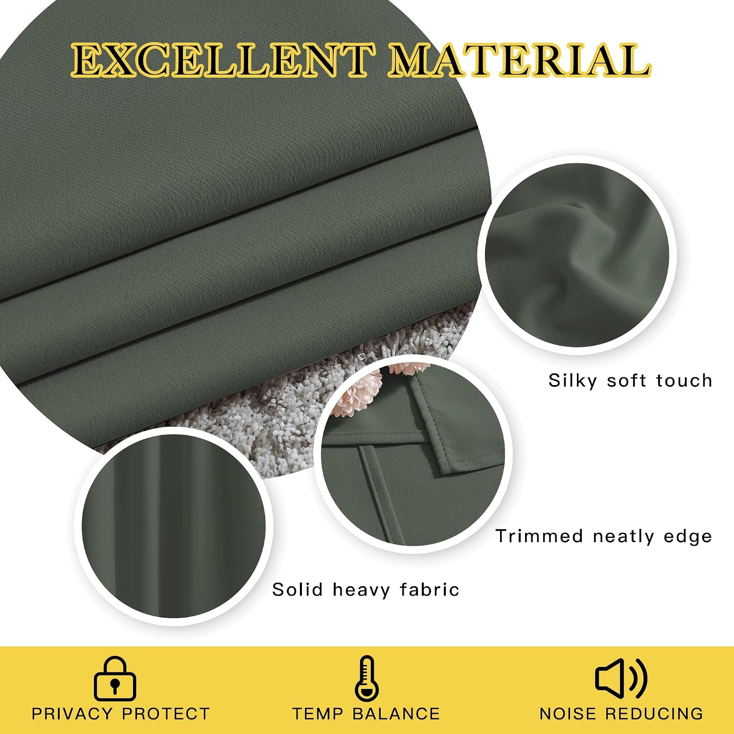 Nicetown Living Room Curtains 84 inch Long - Grommet Blackout Thermal Insulated Room Darkening Sound Blocking Window Drapes for Kids Room/B…