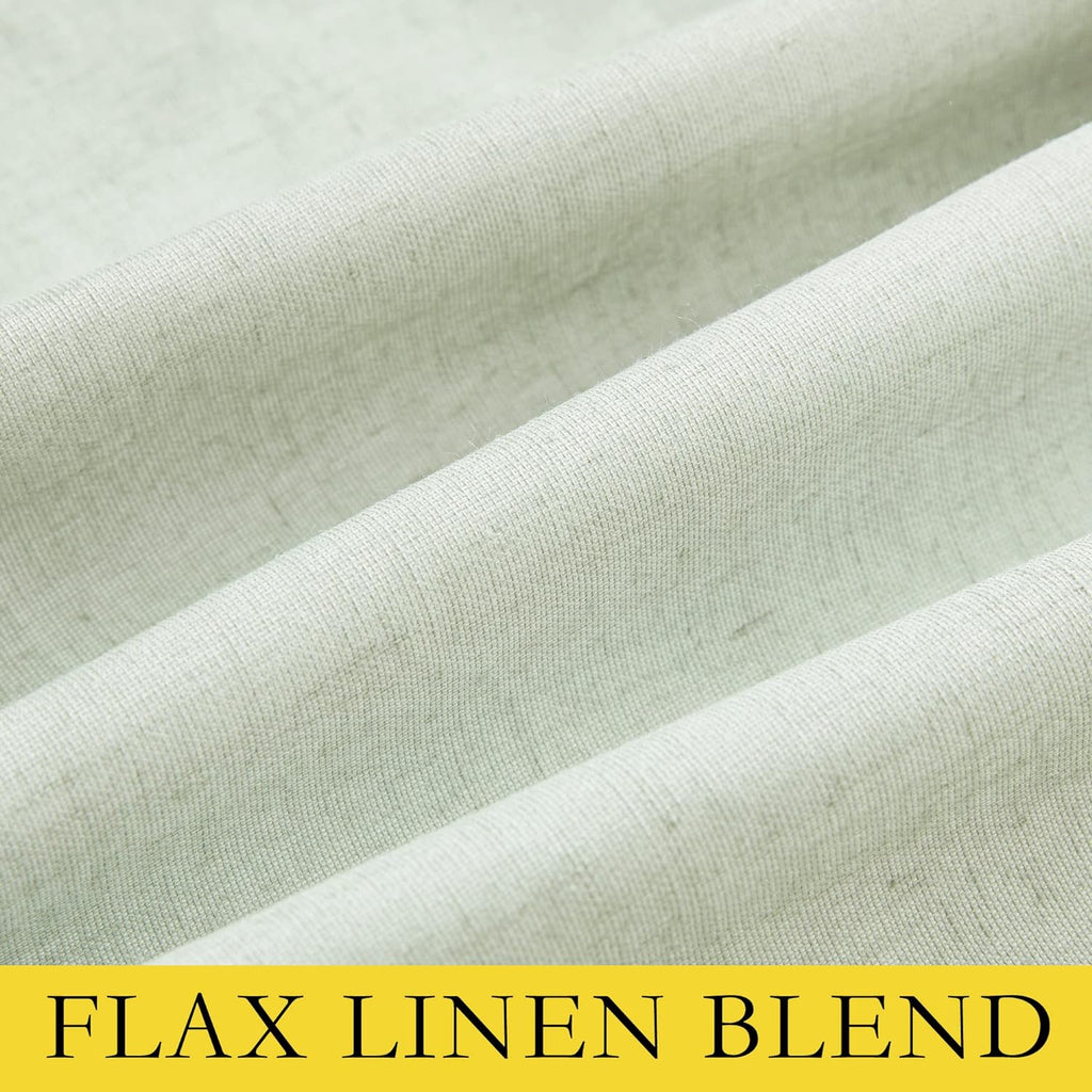 NICETOWN Sage Green 100% Blackout Linen Texture Curtains 72 inches Long 2 Panels for Boy's Room, Thermal Insulated Full Blackout 2-Layer…