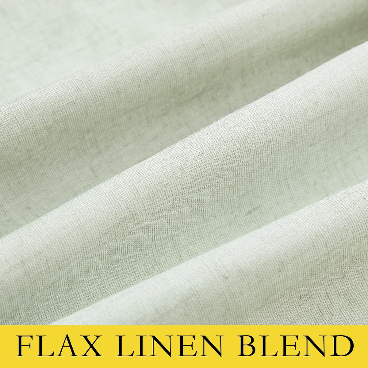 NICETOWN Sage Green High-End Thermal Flax Linen Curtains, 52" Wide Per Panel, Set of 2, Full Blackout Privacy Drapes 72 Inches Long for…