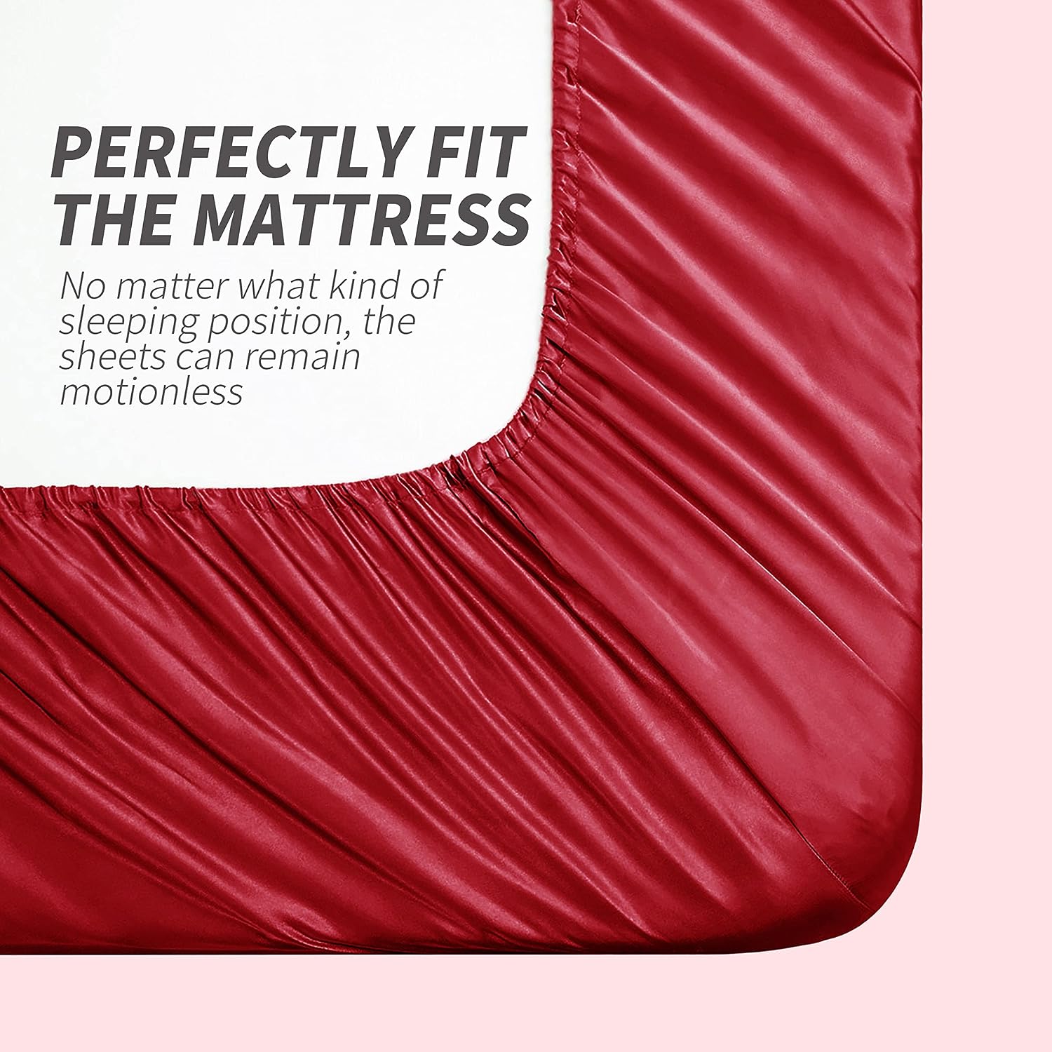 Cobedzy 3 Pcs Red Satin Sheets Twin Size Silky Satin Bedding Sheets Set with 1 Deep Pocket Fitted Sheet, 1 Flat Sheet, 1 Pillowcase 3 Pcs 1…