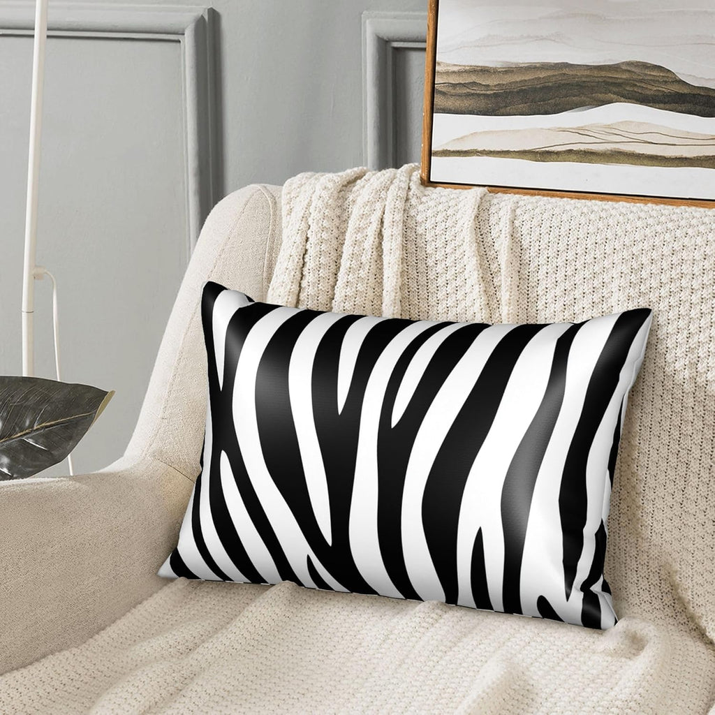 Satin Pillowcase for Hair and Skin Black and White Zebra Stripe Super Soft and Cooling Similar to Silk Pillow Case 1 Pack with Hidden…