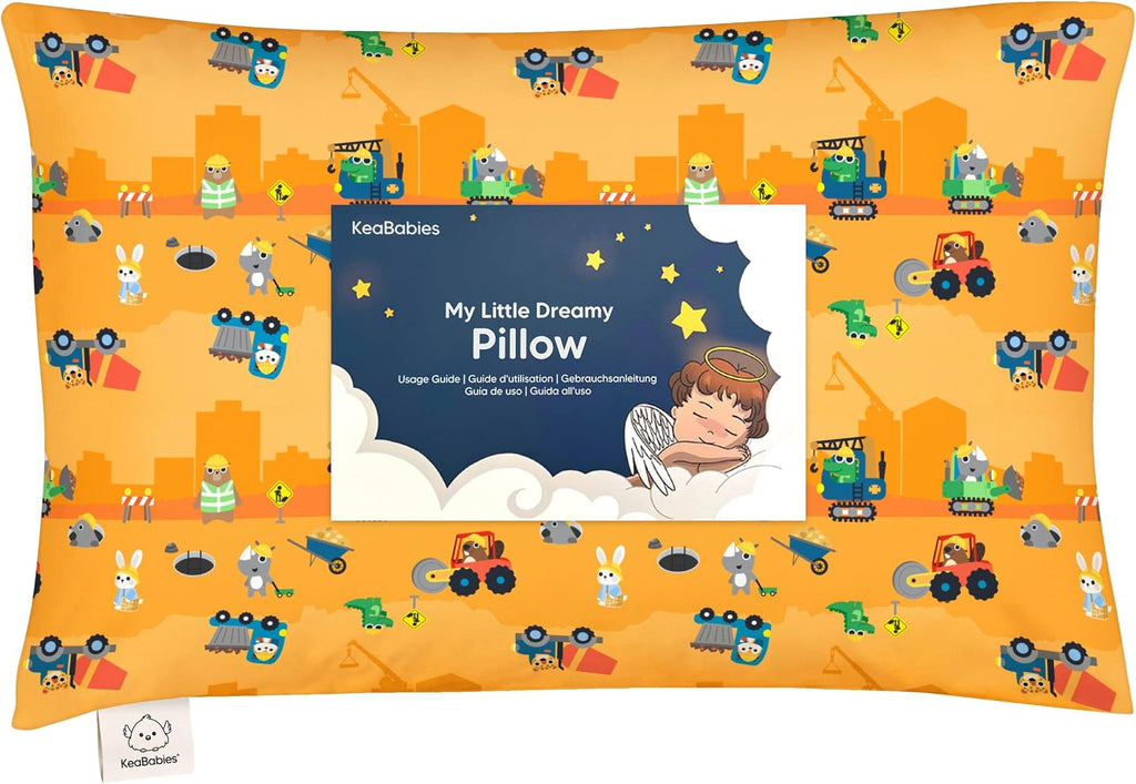 Toddler Pillow with Pillowcase - 13x18 My Little Dreamy Kids Travel Bed Pillows for Sleeping, Organic Cotton Small Pillowcase, Soft &…