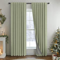 Pitalk Light Sage Green Back Tab Blackout Curtains for Boys Room Girls 72 Inch Length 2 Panel Cotton Linen Look Window Treatments Thick Sou…