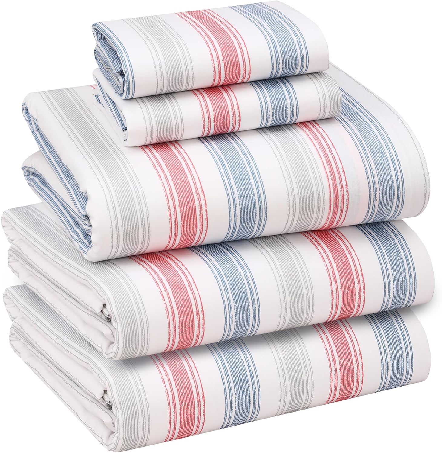 Ruvanti 100% Cotton Percale Sheets Split King Size – Crisp Cooling Bed Sheets for Hot Sleepers, Deep Pocket 16”, Soft Breathable & Durable…