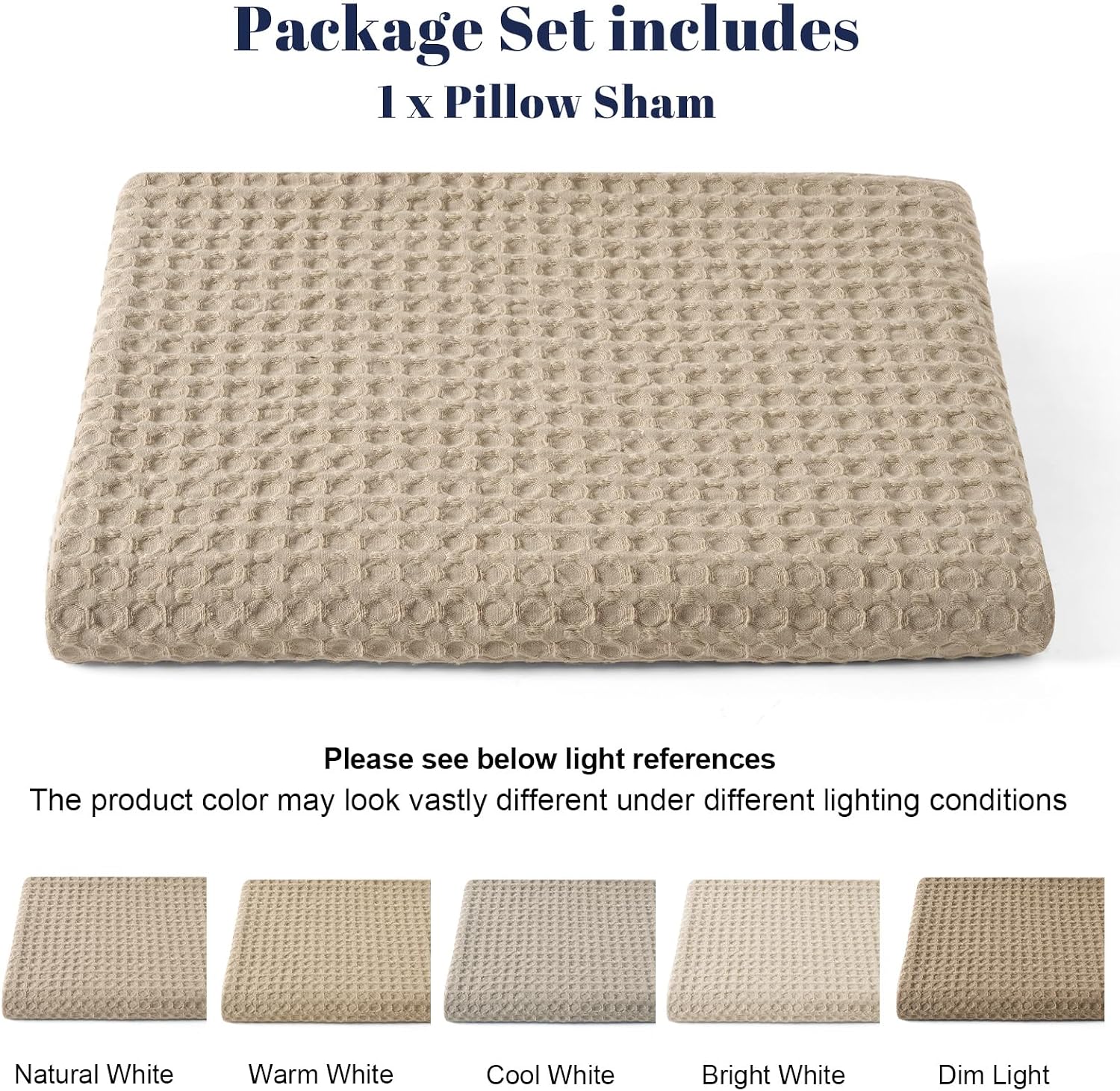 Phf Ultra Soft Waffle Weave Body Pillowcase with Zipper, No Insert, 1Pack 20" x 54" Pillow Sham, Breathable & Skin-Friendly Body Pillow cas…