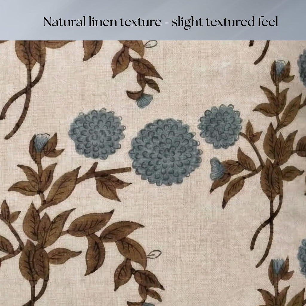 LineandLoop Linen Blue Throw Pillow Covers 18x18 inch Floral Pillows Spring Decorative Pillow Covers for Living Room Bedroom 2 inches cotto…