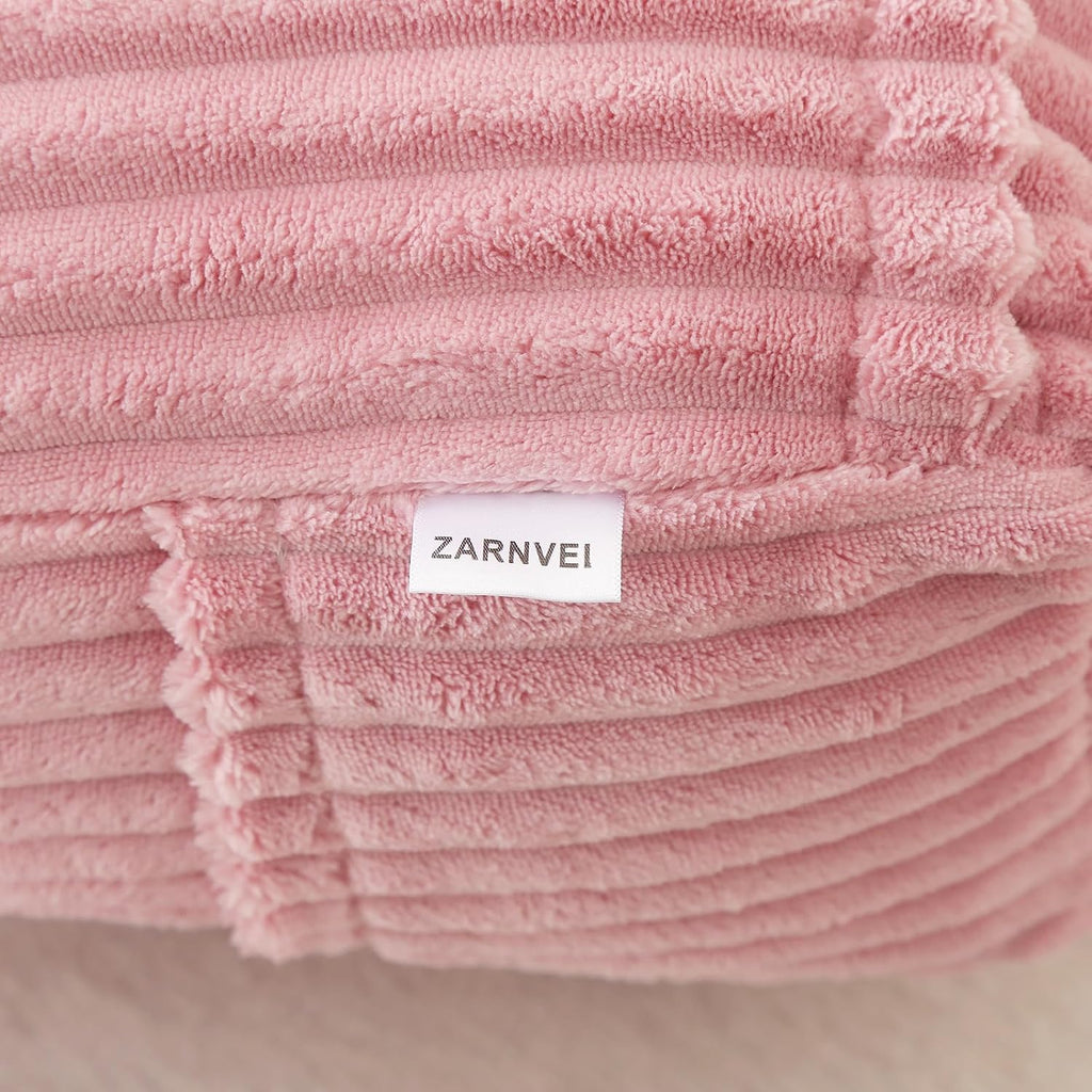 Corduroy Wedge Reading Pillow for Bed, 3 Sizes, 4 Colors for Bed, Sofa, Office Chair (Pink, Small 16 * 14 * 7in)