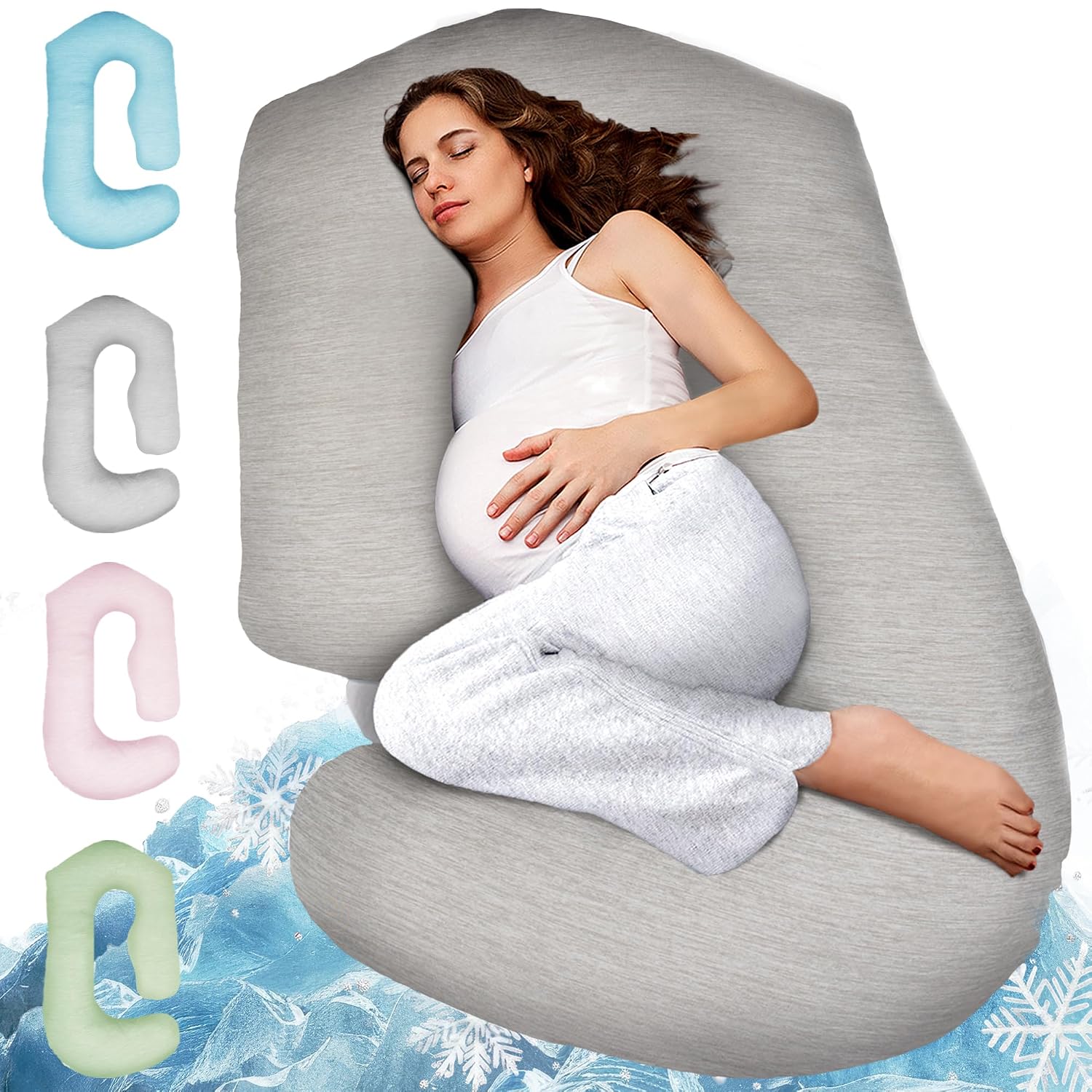 Pillani Cooling Pregnancy Pillows for Sleeping – 57-Inch Maternity Pillow for Pregnant Women with Breathable, Removable Washable Cover – Su…