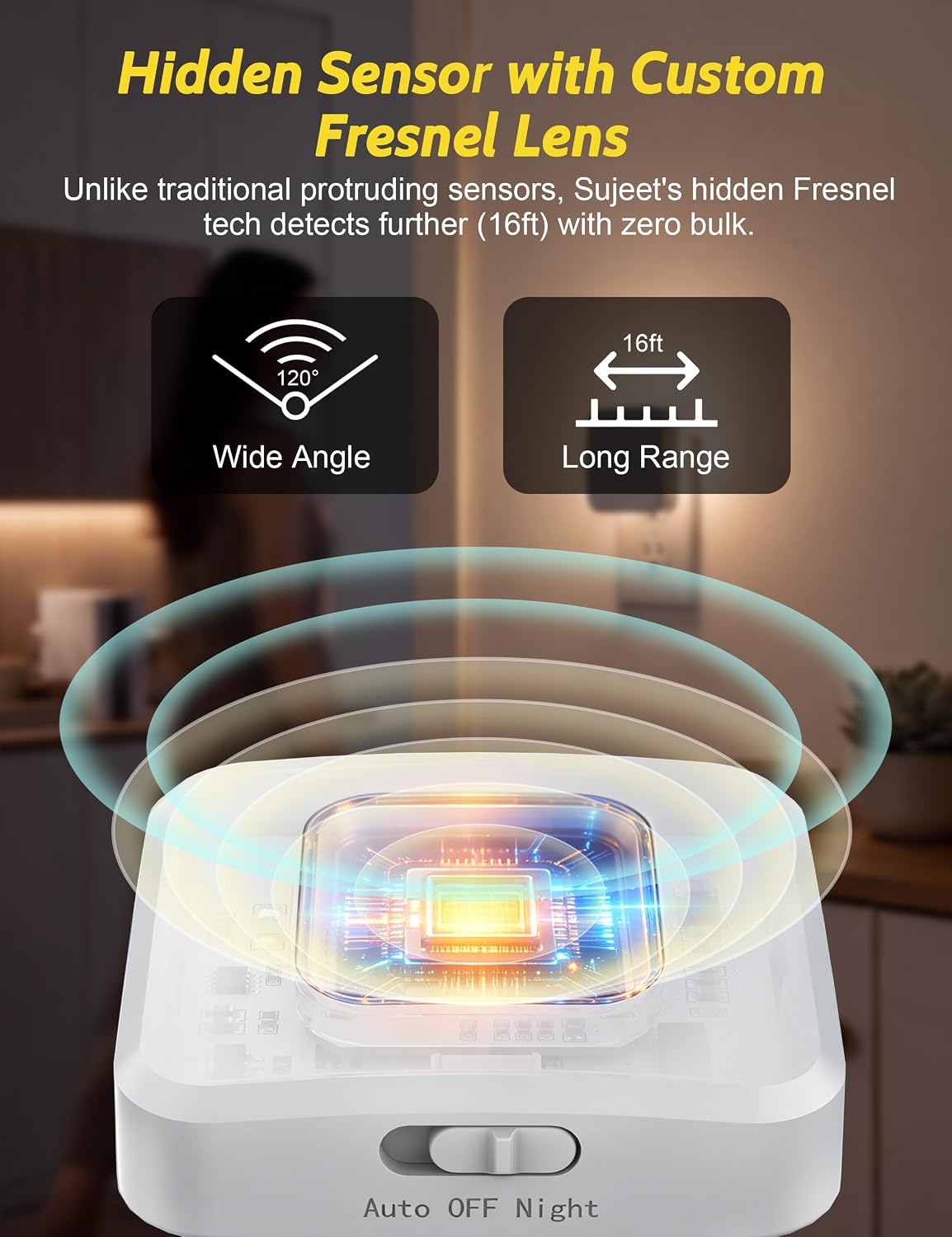 Sujeet Plug-in LED Night Light with Motion Sensor & Dusk to Dawn, 3 Color Temperatures (1800K/2700K/5700K), 5 Preset Brightness Levels…