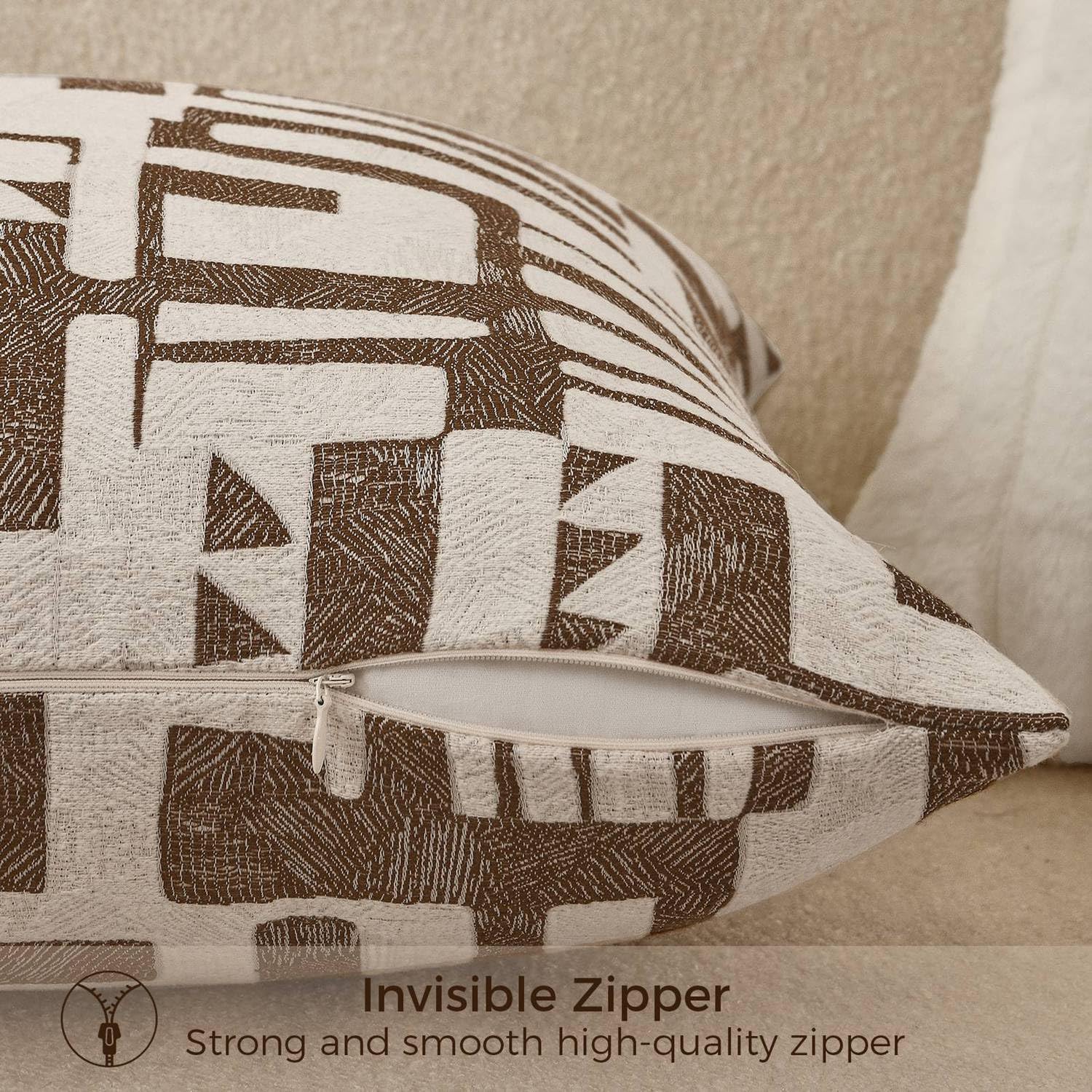 Aibuhome Long Lumbar Pillow Cushion Cover 14x36, Double Sided Modern Geometric High-Density Jacquard Polyester Pillow Cover for Sofa, Bed,…