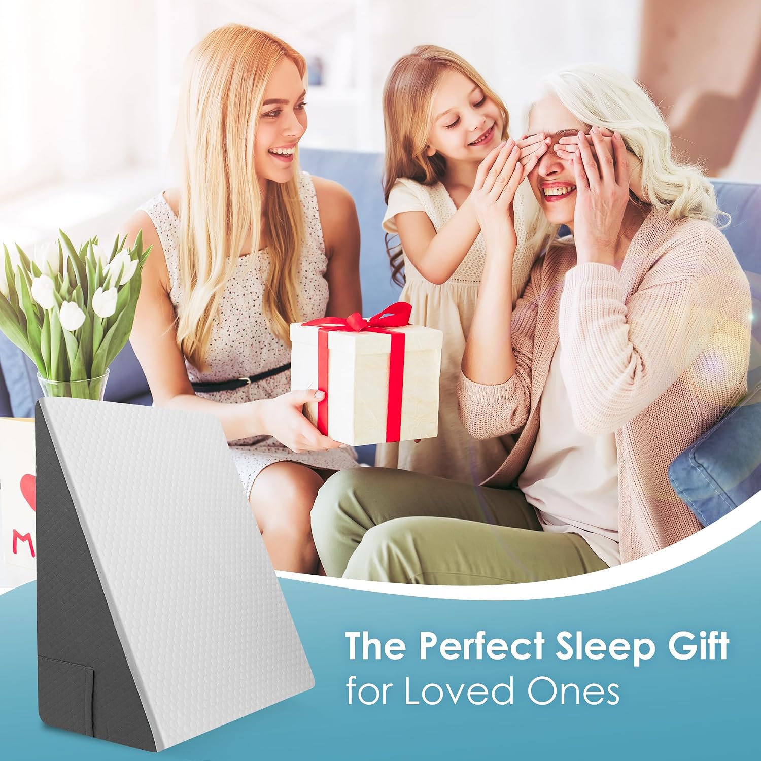 DiffPacky 12 inch Bed Wedge Pillow for Sleeping, Reading & Resting, Cooling Memory Foam Incline Pillow Wedge for Adults Seniors, Ide…
