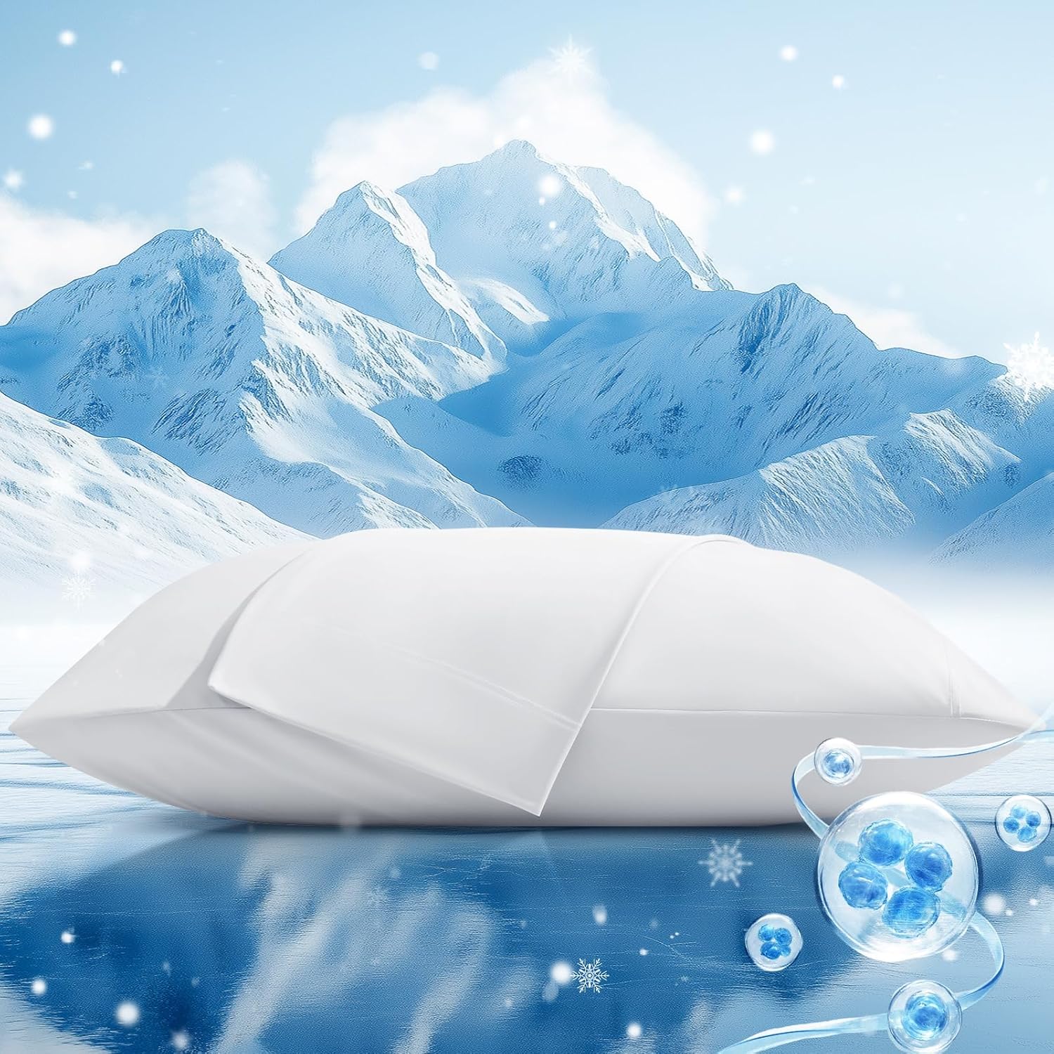 Cooling Pillow Cases 2 Pack Queen Size Cooling Pillowcases for Hot Sleeper Q-Max>0.5, Hydrates Skin & Hair, Reduces Wrinkles & Frizz…