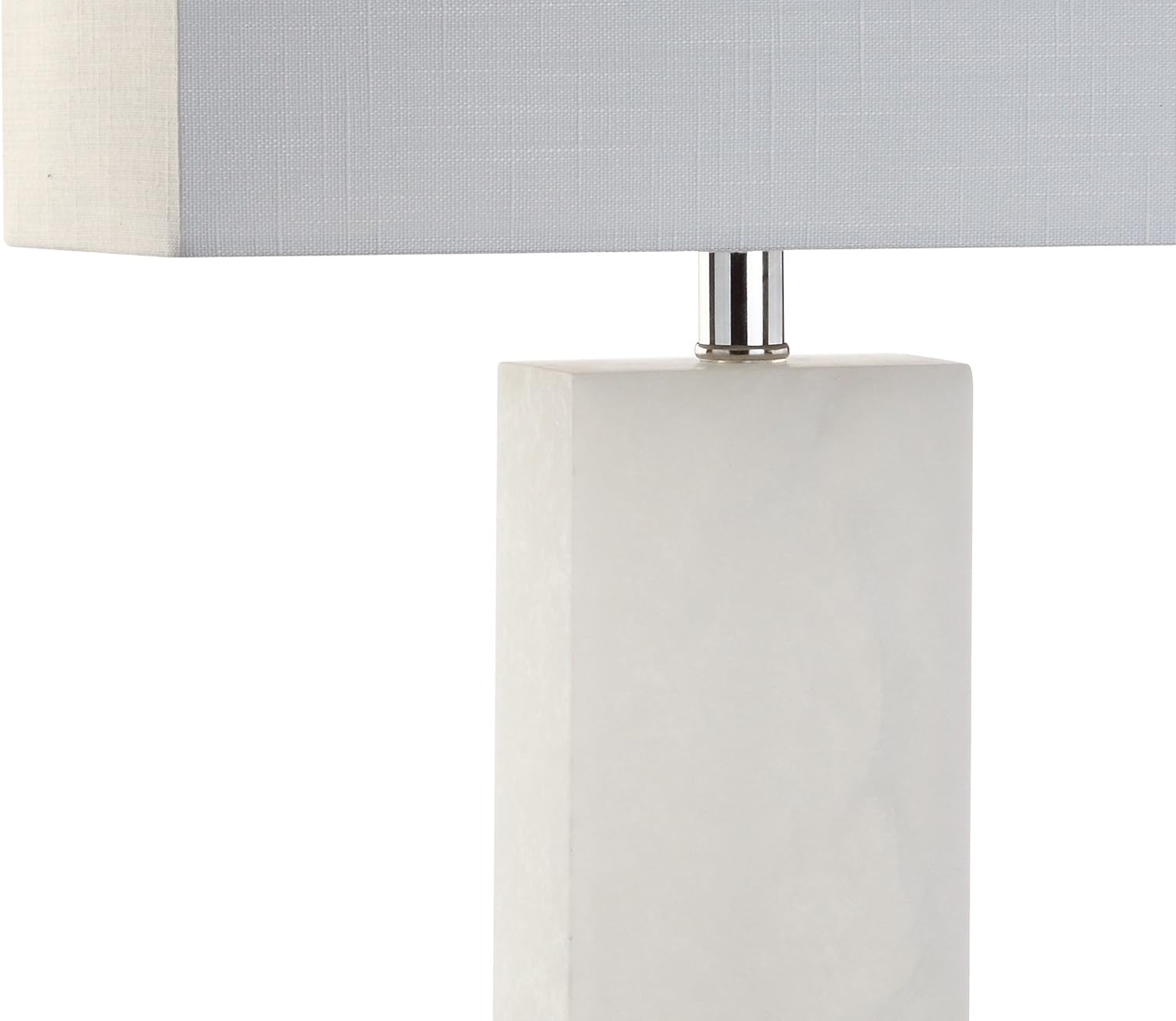 JONATHAN Y 27" White Alabaster Rectangular Table Lamp Contemporary Modern Bedside Nightstand Lamp for Living Room Bedroom with White…