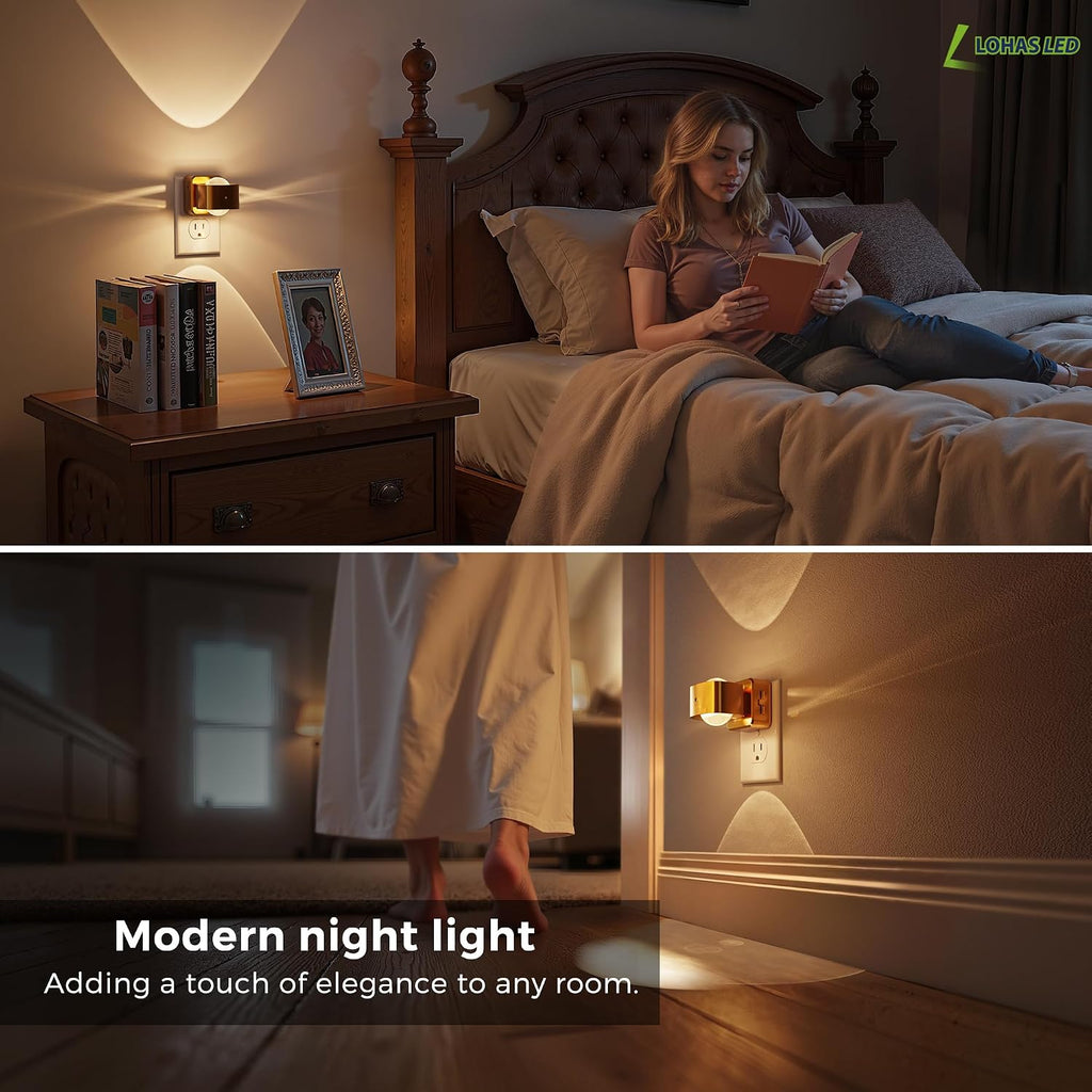 L LOHAS LED Night Light Projector, Night Lights Plug into Wall, Dusk to Dawn Sensor, Rotating Nightlight for Kids, Soft White Swivel…