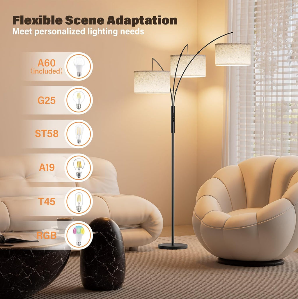SIBRILLE 27W Floor Lamps for Living Room - Super Bright Dimmable Tree Floor Lamp, Modern Standing Lamp with Remote & Touch Control, 3…