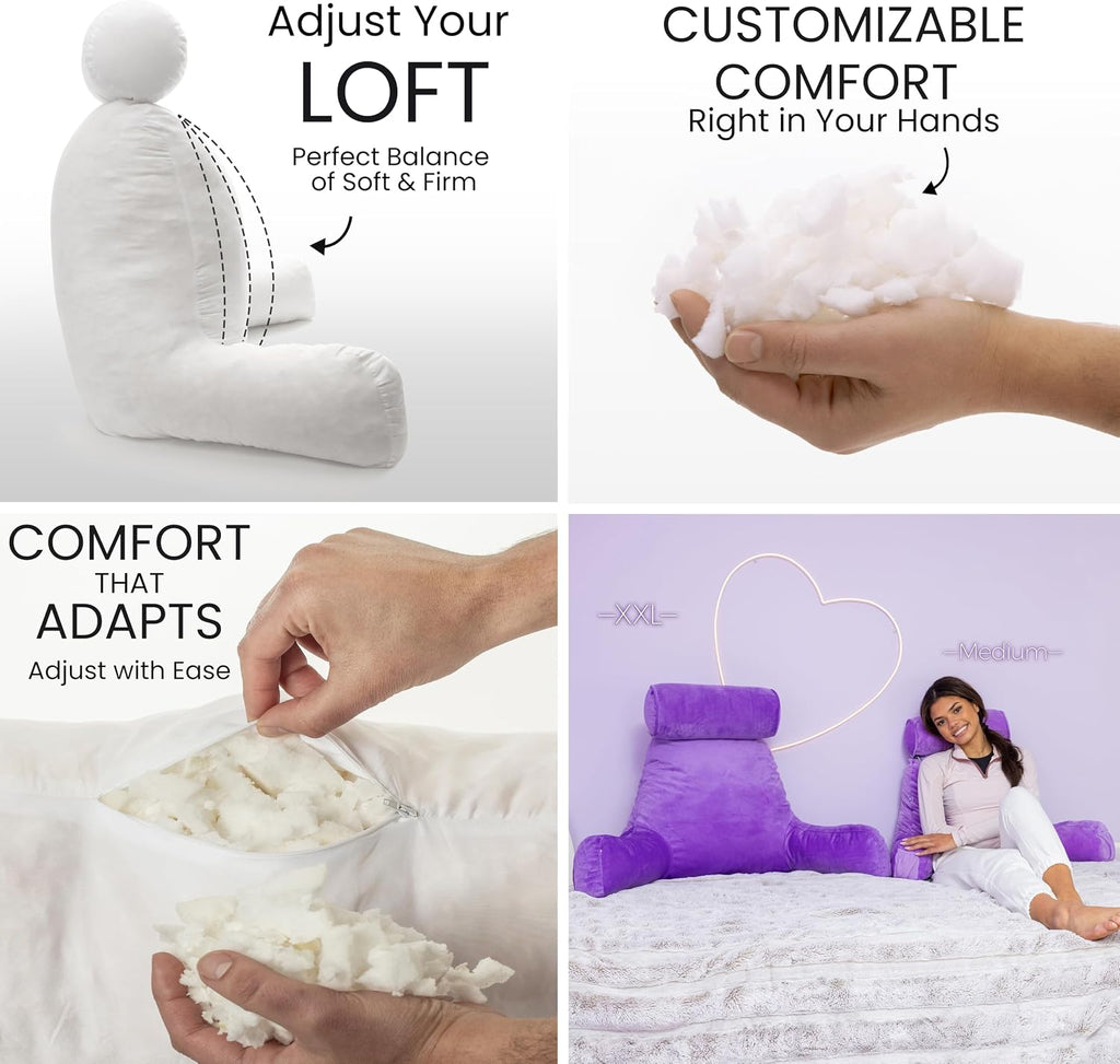 Husband Pillow XXL The Original for Adults - 30" Tall Backrest for Sitting Up in Bed - Firm Support Reading, Bed Rest Pillow for Adults…