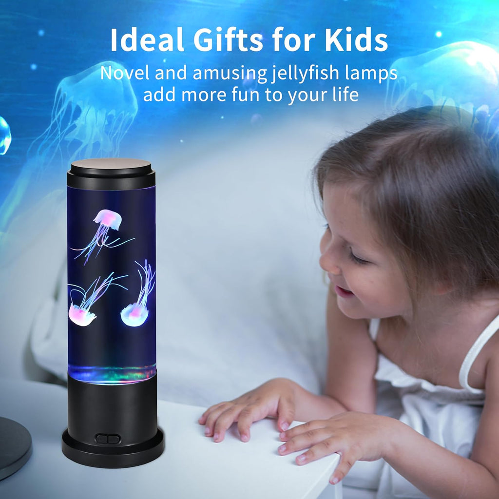 Edier Jellyfish Lamp, 11 Inch Jellyfish Aquarium with Color Changing Light, Noiseless Pump, USB Powered Mood Light for Home Decor Kids Men…