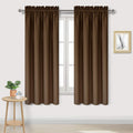 Dwcn Blackout Curtains for Bedroom - Thermal Insulated Privacy Energy Saving Rod Pocket Drapes for Living Room, W 38 x L 72 Inch, Brown, Se…