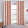 Miulee Linen Curtains for Bedroom 100% Blackout Thermal Insulated Blush Pink Grommet Room Darkening Curtains & Drapes for Living Room Nurse…