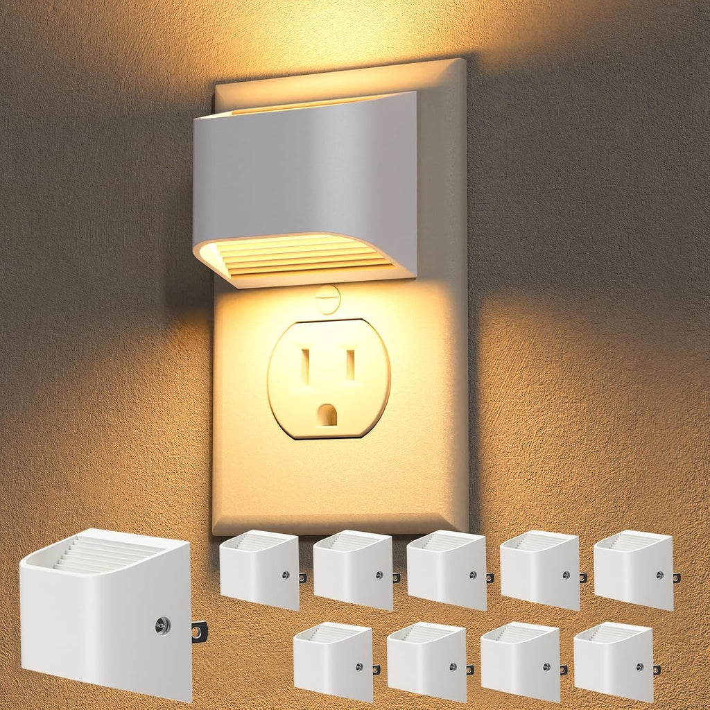 Niorsun Plug in Night Light, Auto Brightness Sensor Night Light, 3000K Warm White, Ultra- Wall Light for Hallway Bathroom Bedroom Stair…