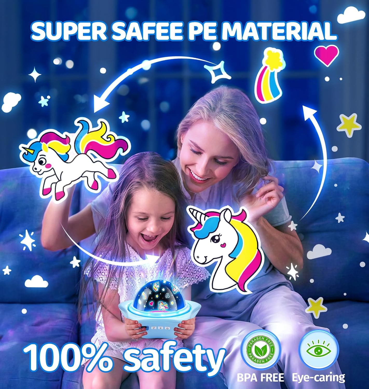 OneFire Star Projector Light Up Toys, Glow In The Dark Stars for Ceiling Projection Kids Toys, Dimmable Night Light Projector for Kids Room,…