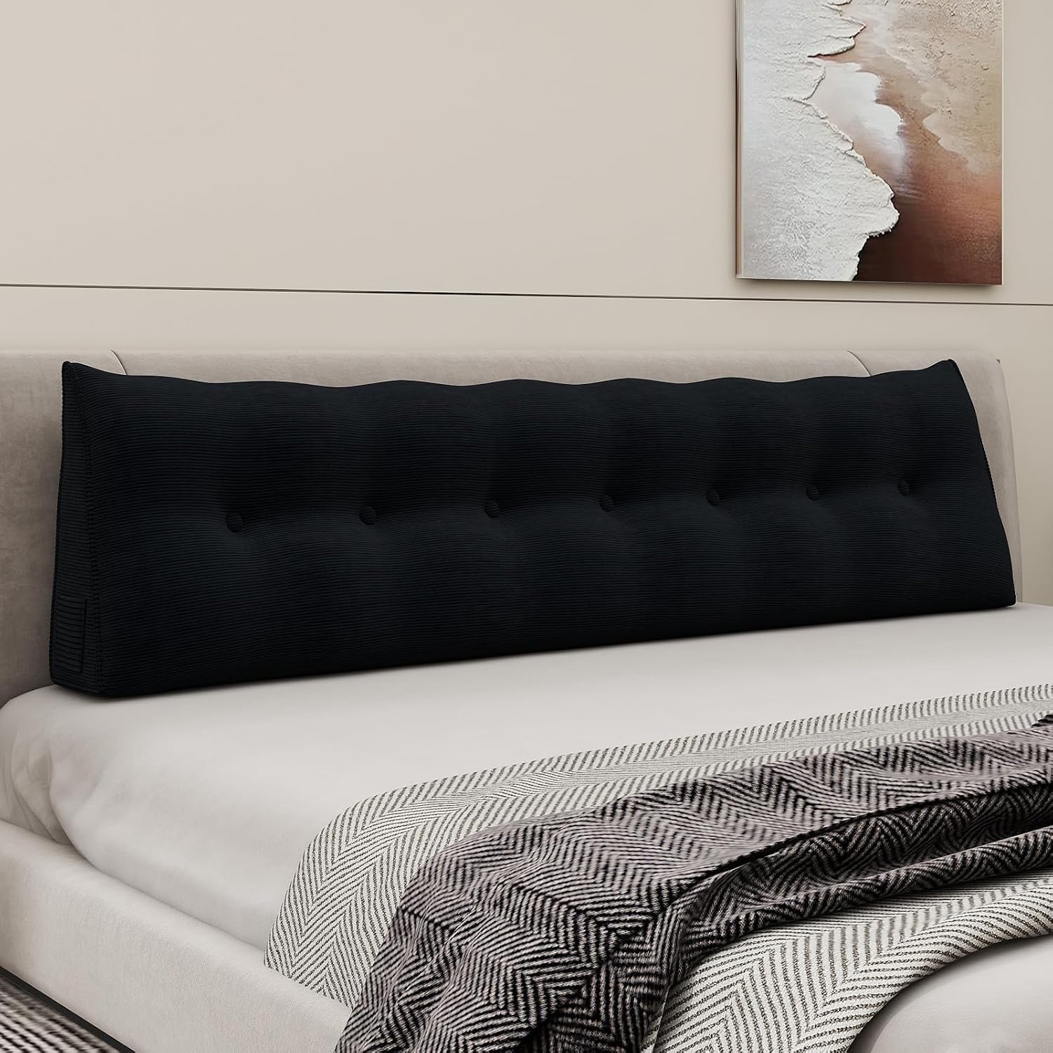 Headboard Wedge Pillow Triangle Bolster Pillow for Sitting in Bed Adults Reading Pillows Backrest, Corduroy Headboard Pillows for Daybed…
