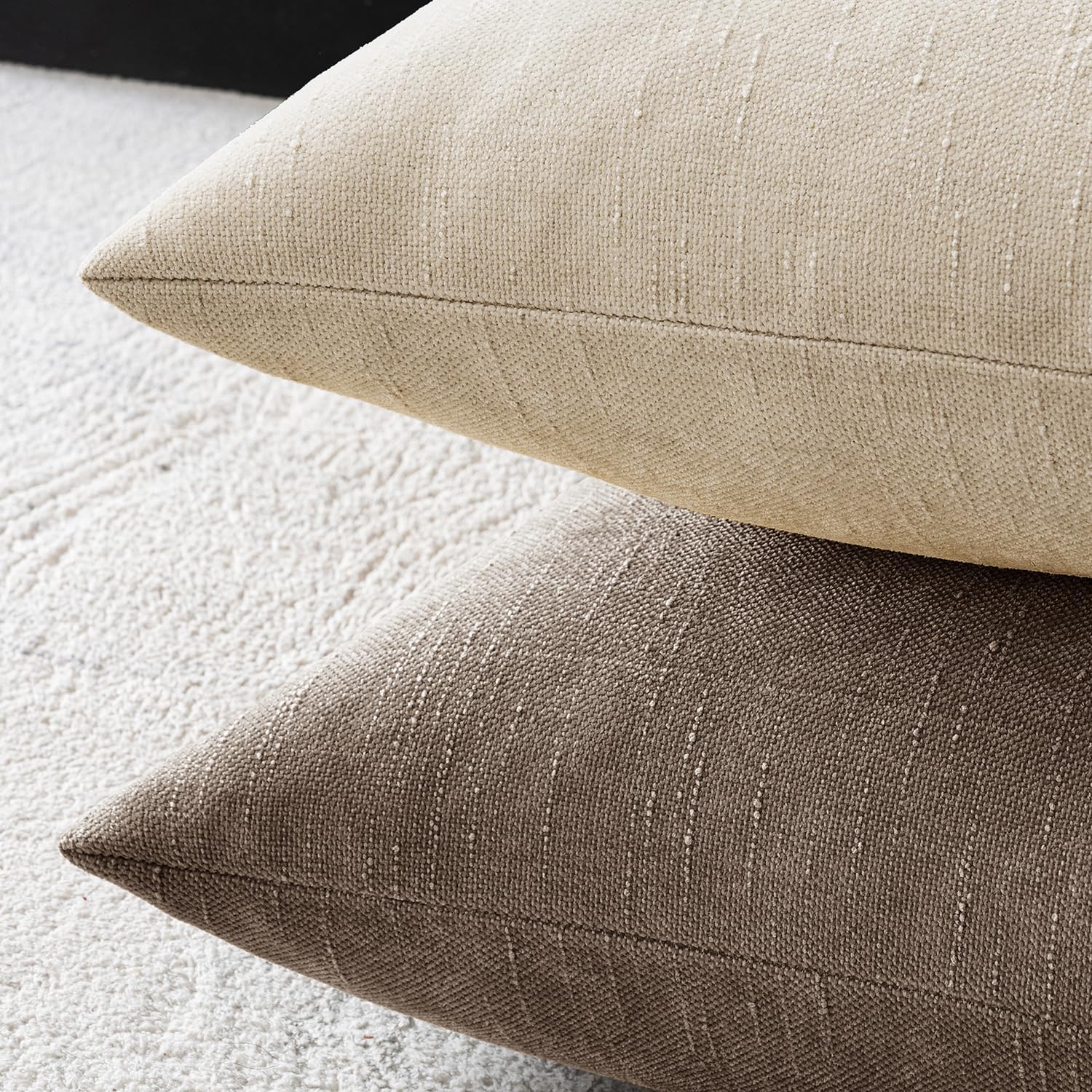 MIULEE Pack of 2 Decorative Throw Pillow Covers Soft Throw Pillows Solid Textured Cushion Covers Home Decor for Couch Sofa Bedroom Living…
