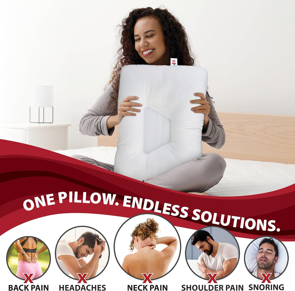 CoreProducts Core Products Tri-Core Cervical Support Pillow – Gentle (Medium Firmness) Orthopedic Neck Pillow for, Back and Side Sleepers…