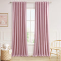 Guken 100% Blackout Curtains 102 Inch Length 2 Panels Set for Living Room Bedroom Back Tab Thermal Insulated Black Out Linen Drapes Room Da…