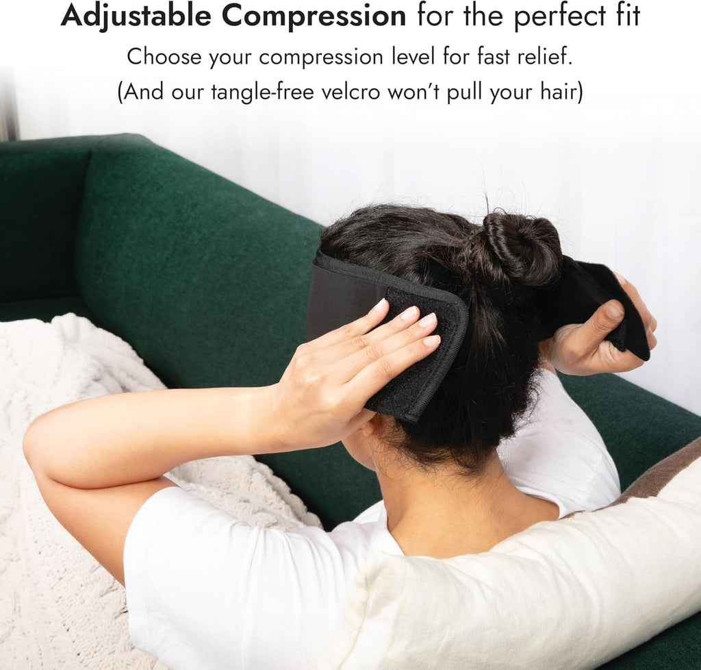 Saucemoto Restology Labs Adjustable Compression Migraine Mask and Cold/Hot Gel-Temp – Cold Headache Alleviating Ice Pack, Relief for Stress…