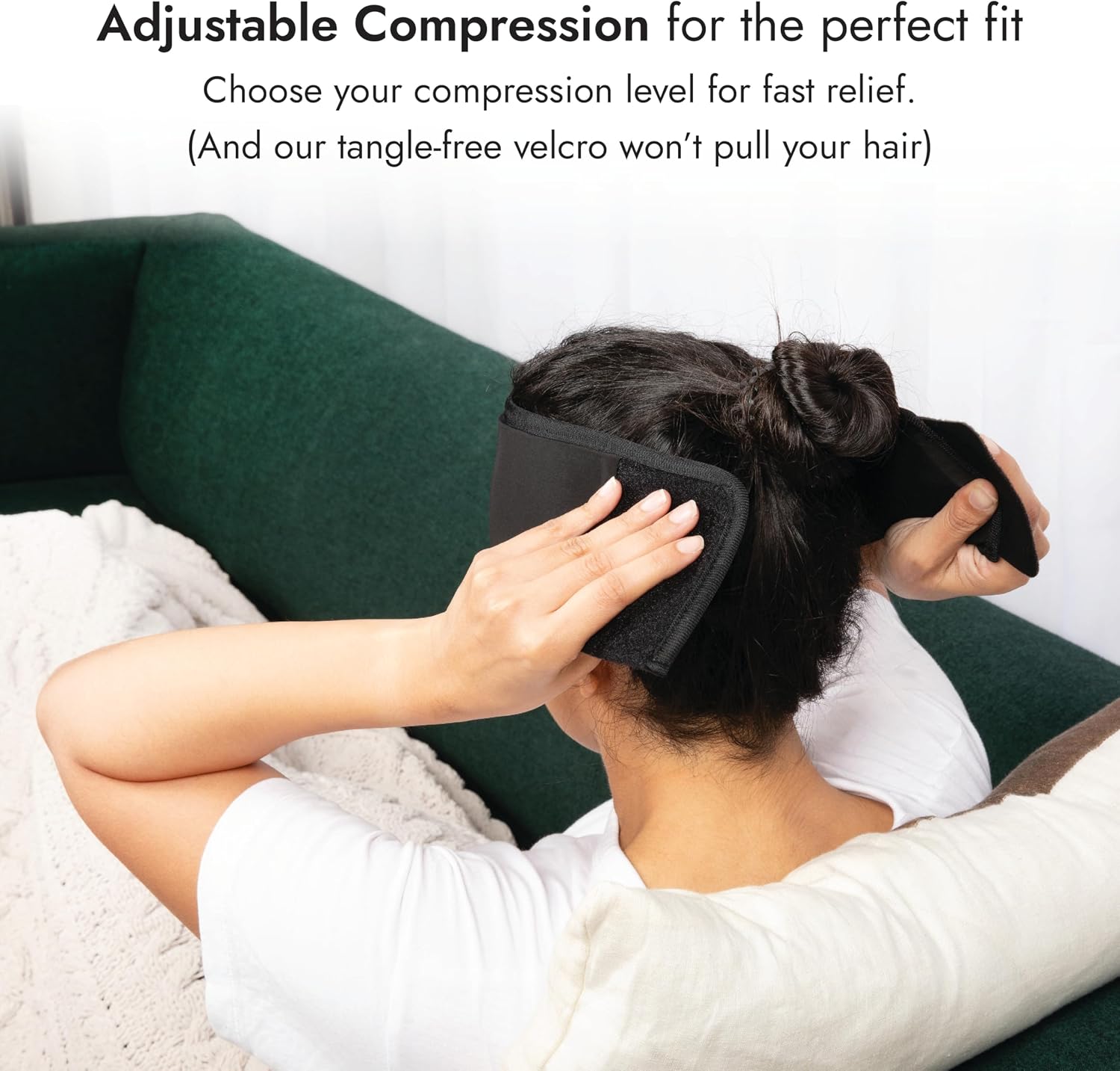 Saucemoto Adjustable Compression Migraine Mask + Cold/Hot Gel-Temp 2 Pack – Cold Headache Alleviating Ice Pack, Relief for Stress Hangovers…