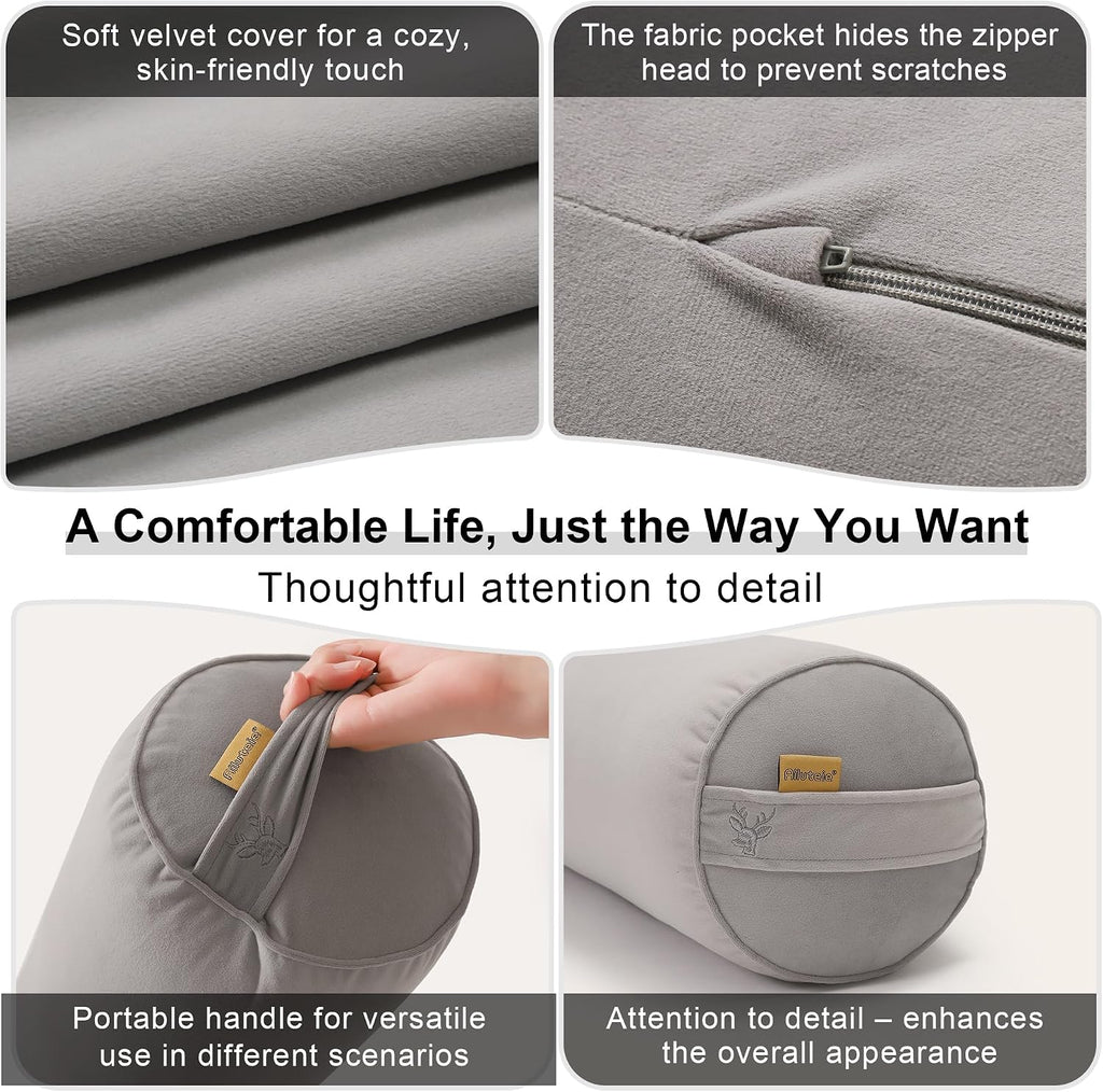 Body Pillow for Adults, Long Round Pillow, Big Cylindrical Pillow, Large Full Bolster Pillows for Side Sleepers (Zinc Gray, 47.24"*7.87")