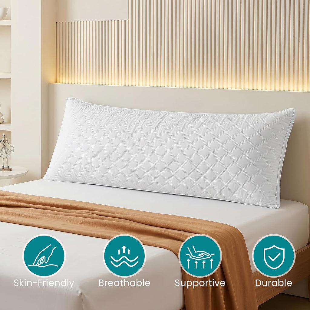 Oubonun Full Body Pillow for Sleeping-Adjustable Firm and Fluffy Body Pillows for Adults-Long and Large Pillow for Bed- 21"x54"