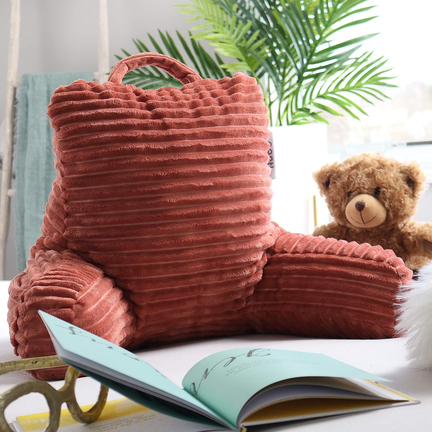 Nestl Reading Pillow for Kids & Teens with Shredded Memory Foam, Luxe Cut Plush Backrest Pillows for Reading and Gaming, For use on…